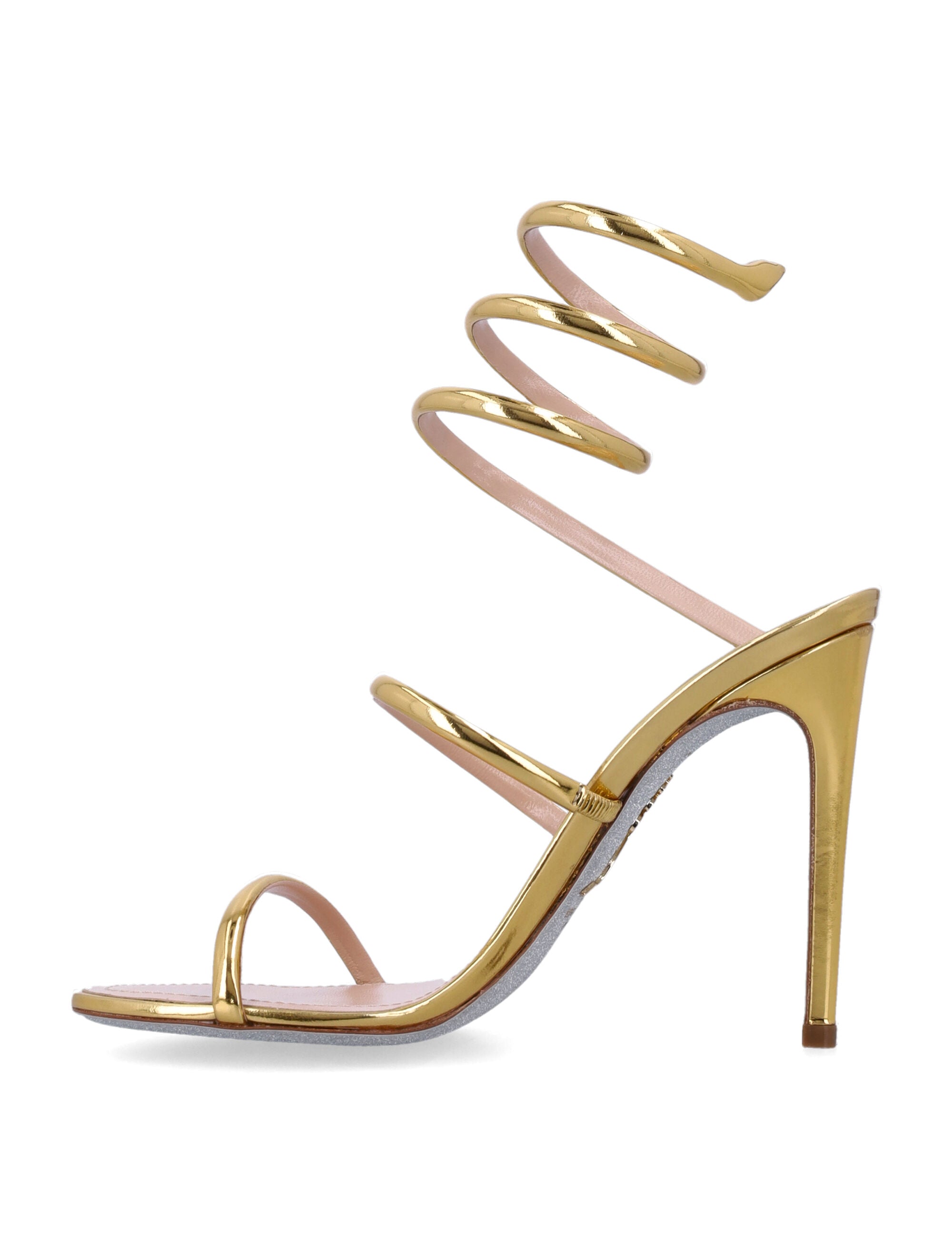 RENE CAOVILLA Cleo Metallic Mini Sandal - 10.5 cm Stiletto Heel