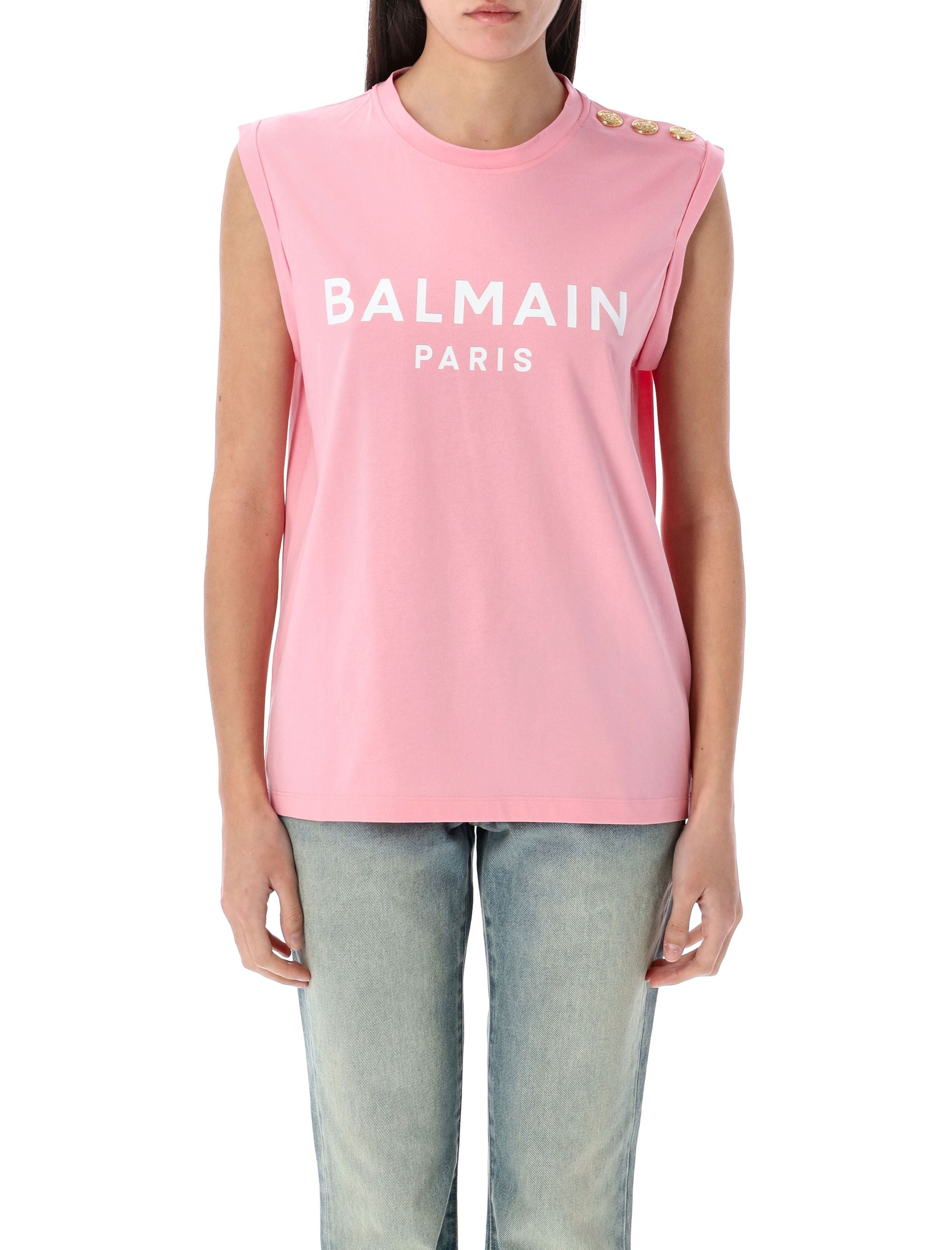 BALMAIN 3-Button Tank Top - Women's Size S