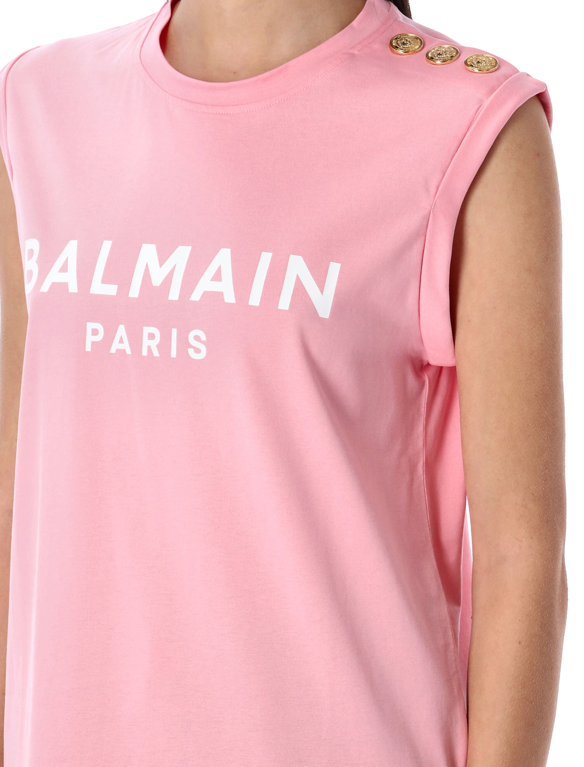 BALMAIN 3-Button Tank Top - Women's Size S