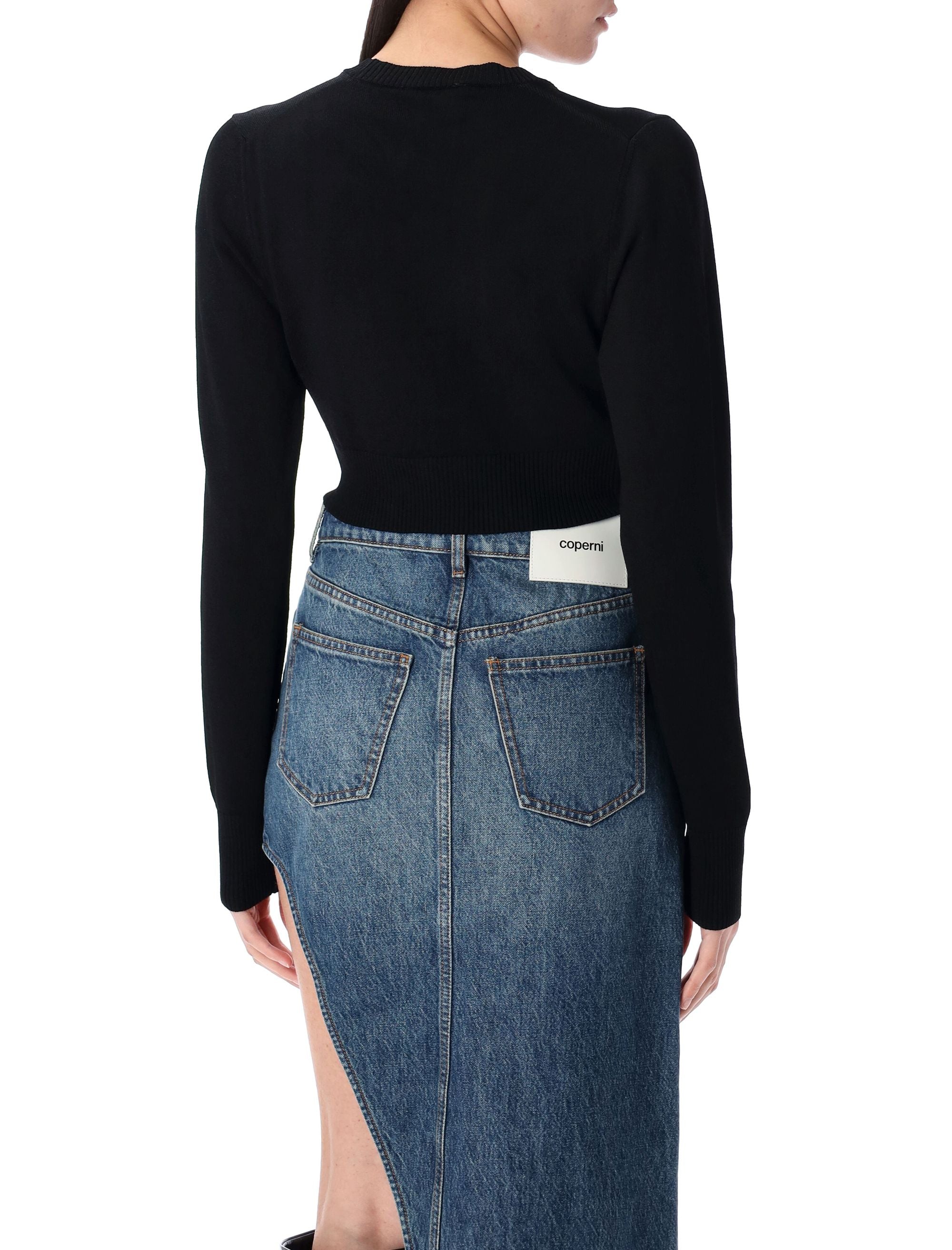 COPERNI C LOGO Cropped Knit Top - Size S