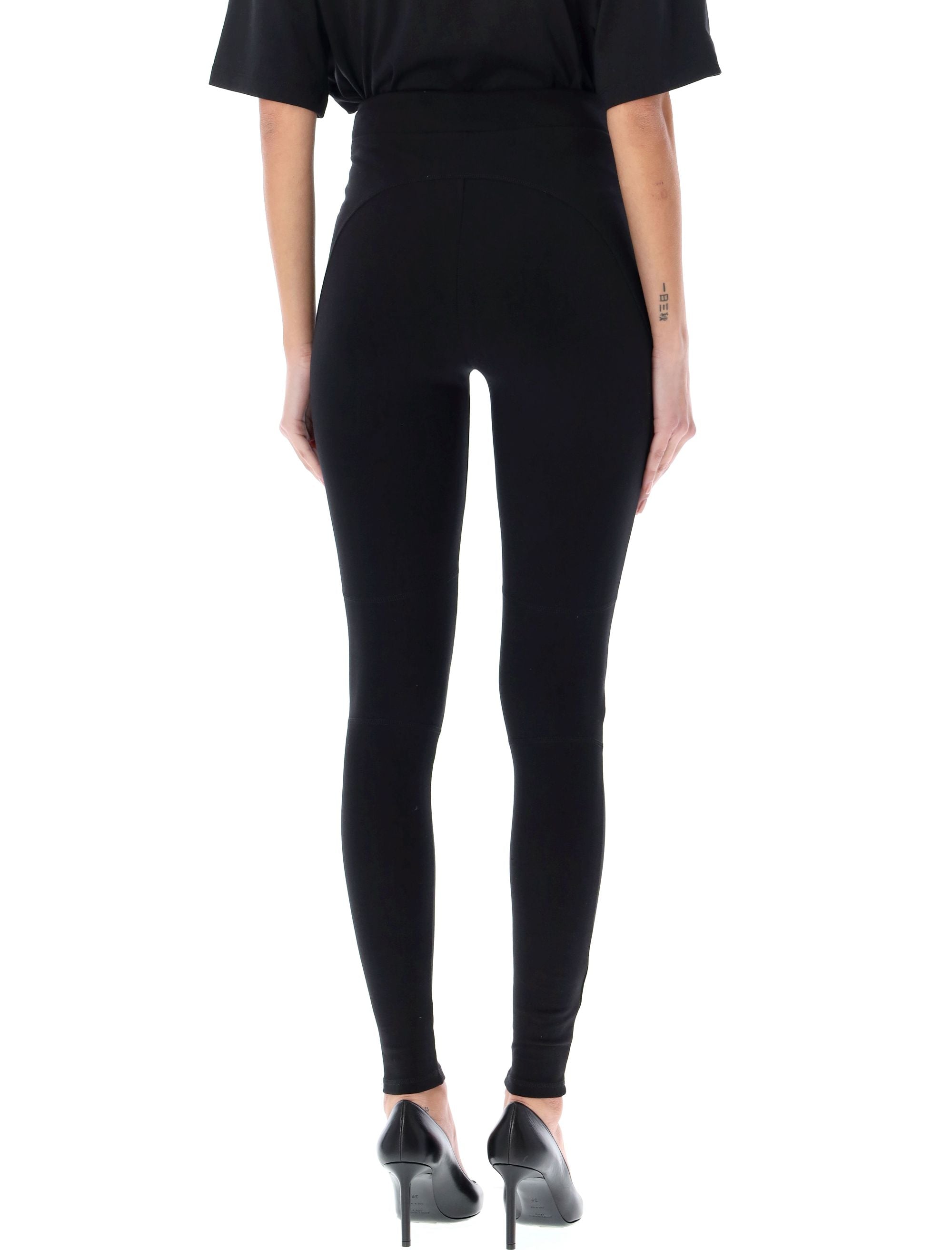 BALMAIN Women's Knit Leggings with 6 Decorative Buttons (Size S)