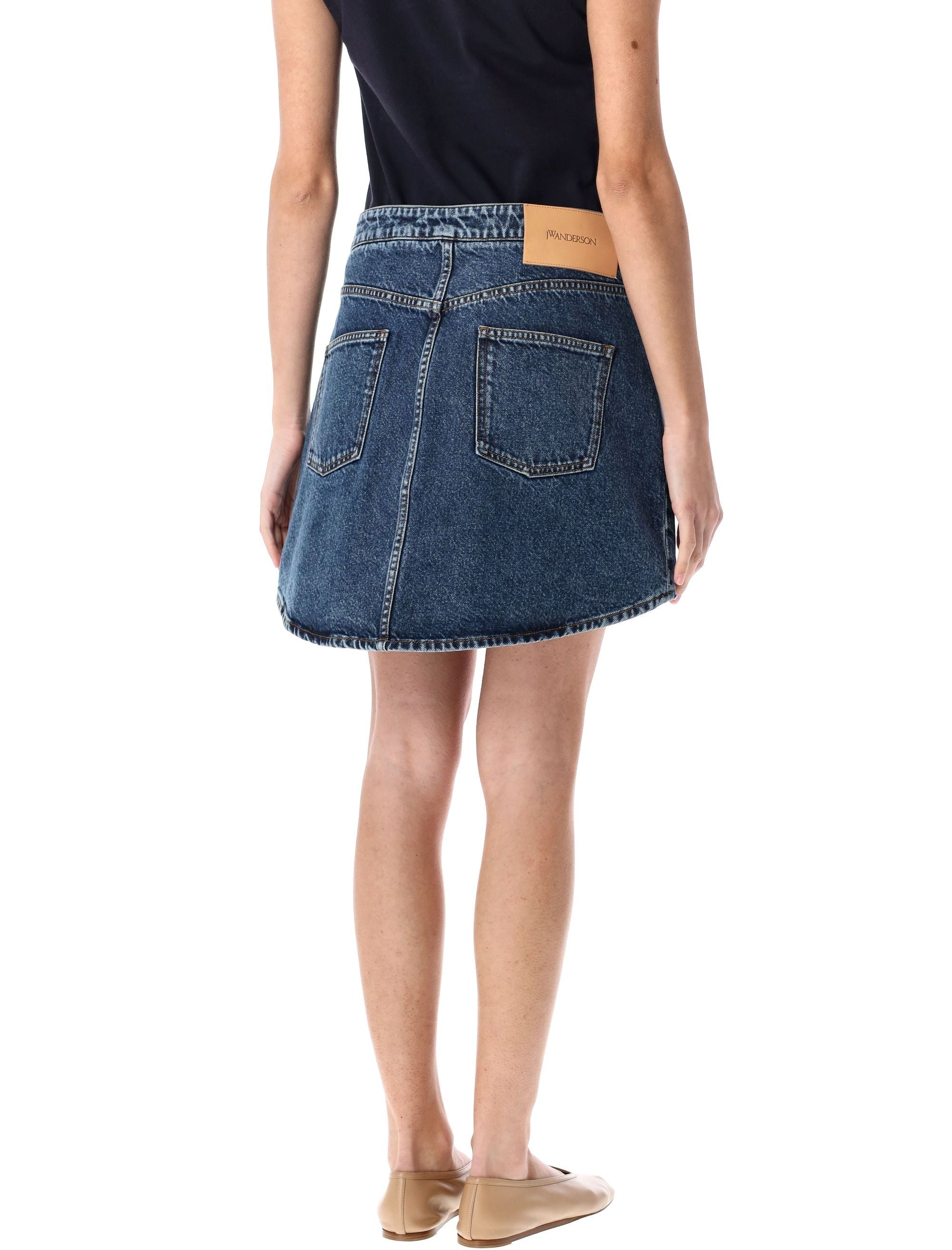 JW ANDERSON Curved Patch Pockets Mini Denim Skirt - Women's Size 8