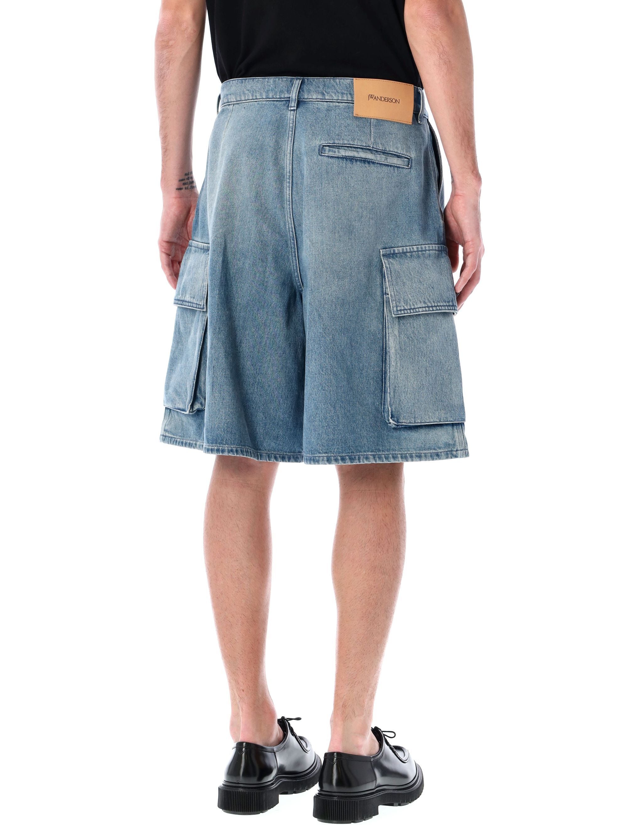 JW ANDERSON Mid-Rise Cargo Denim Shorts - Size 50