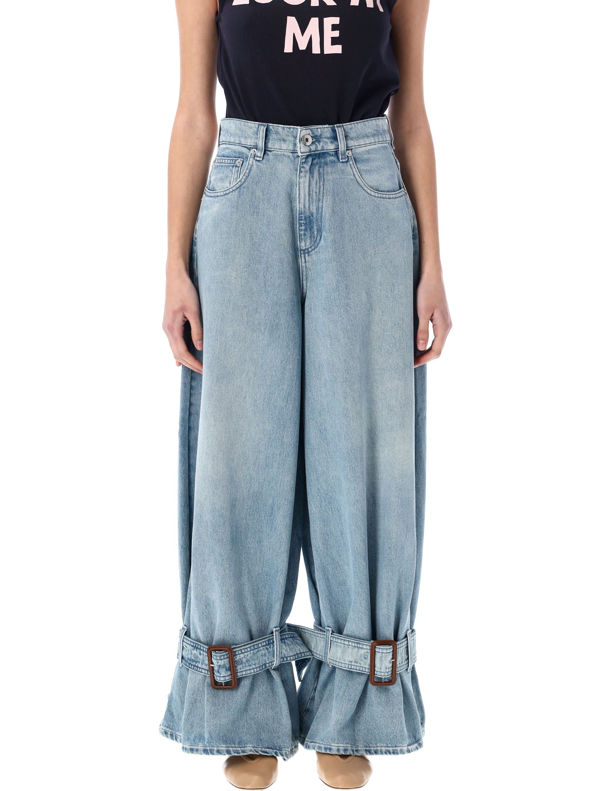 JW ANDERSON Belted Cuff Wide Leg Jeans - Size 26