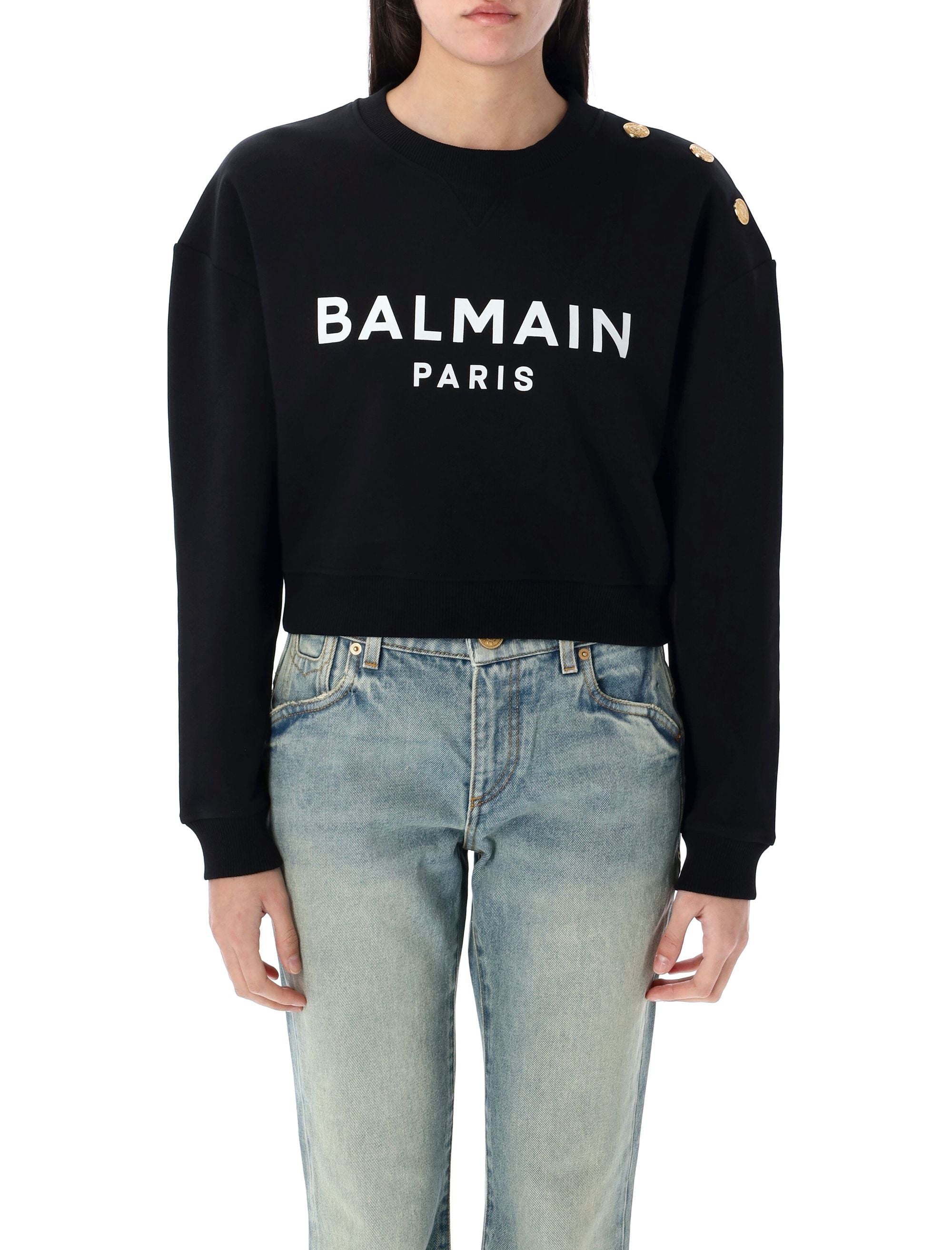 BALMAIN Cotton Sweatshirt for Women - FW25 Collection