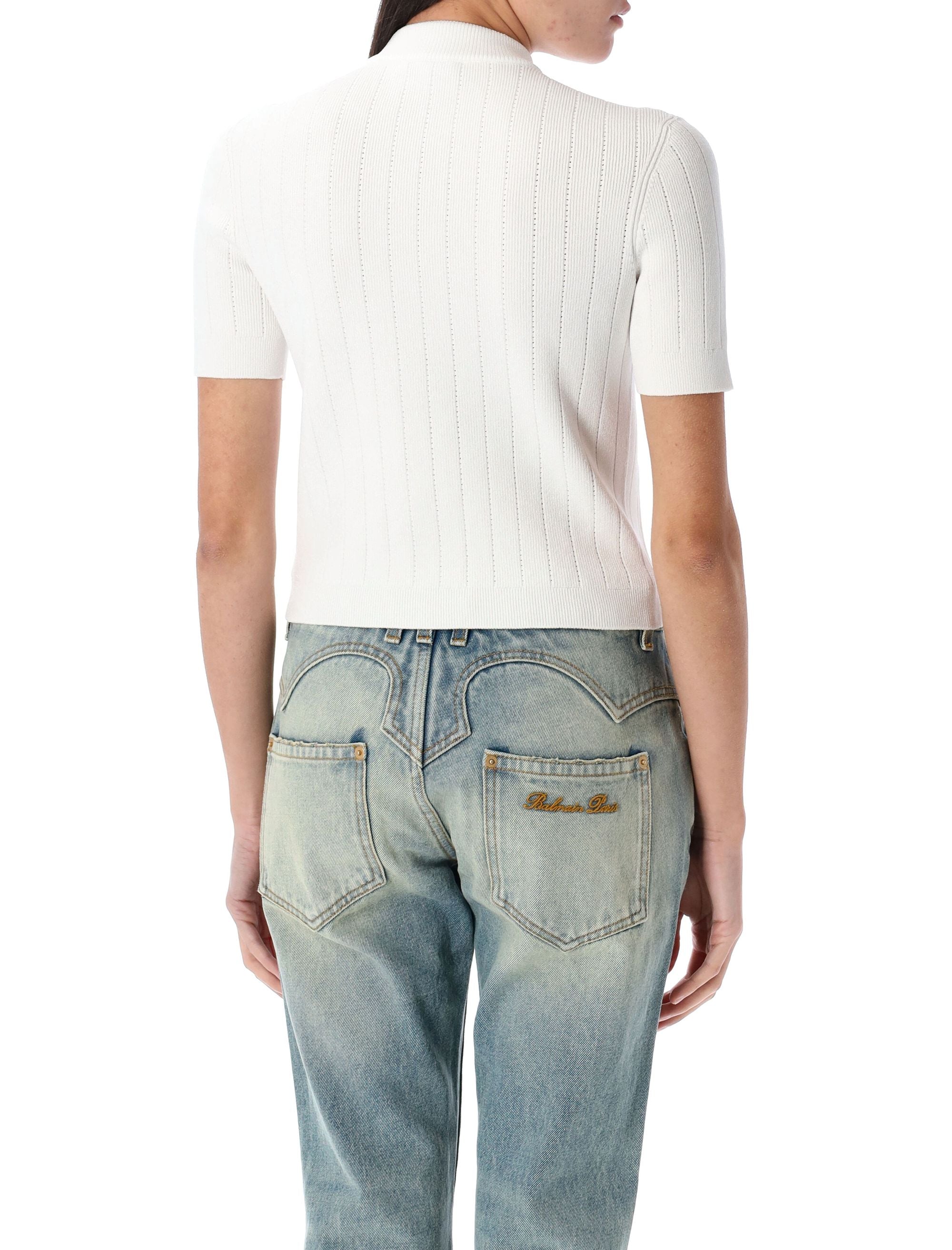 BALMAIN Fitted 4-Pocket Knit Cardigan - Women's Size 36