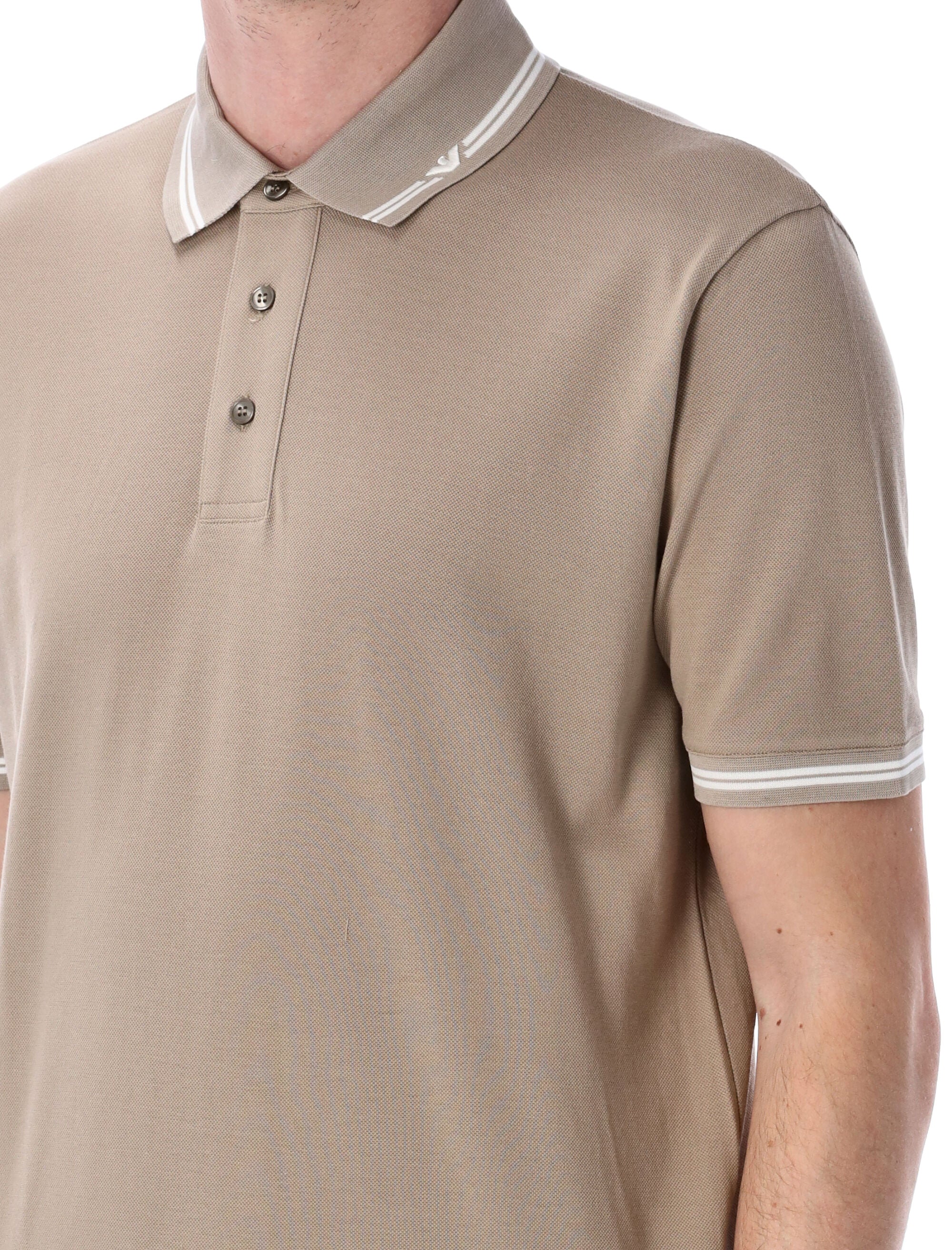 EMPORIO ARMANI Piqué Polo Shirt - Men’s Short Sleeve