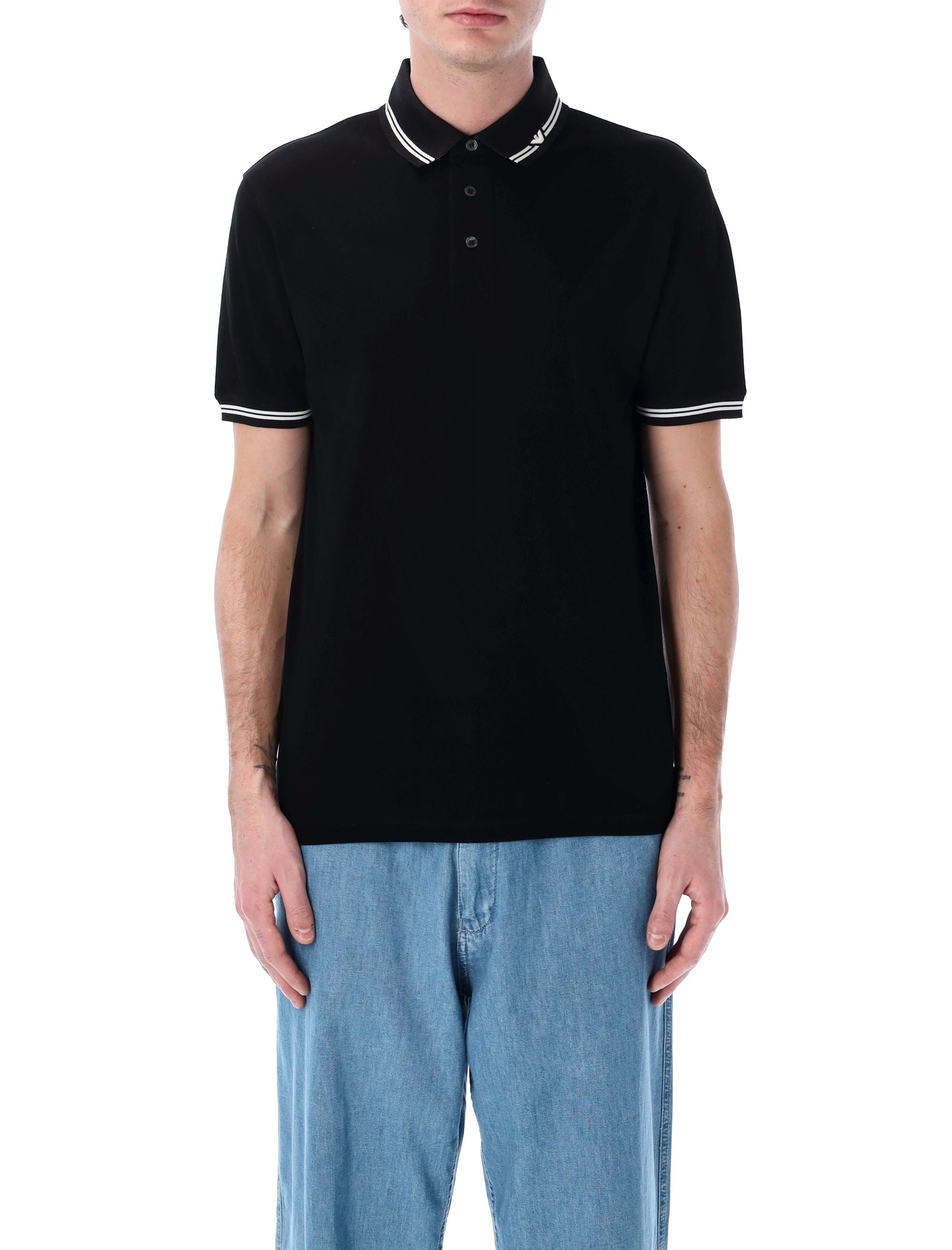 EMPORIO ARMANI Men's Piqué Polo Shirt - Short Sleeve