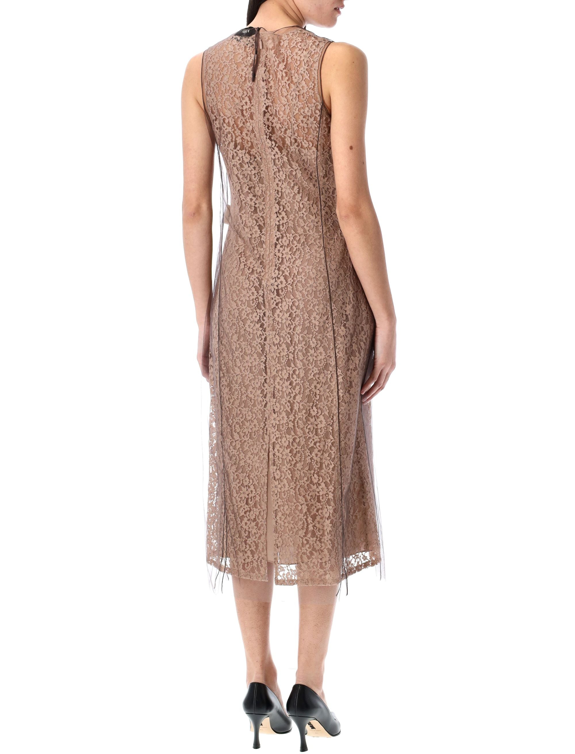 FENDI Sleeveless Lace Midi Dress Size 40