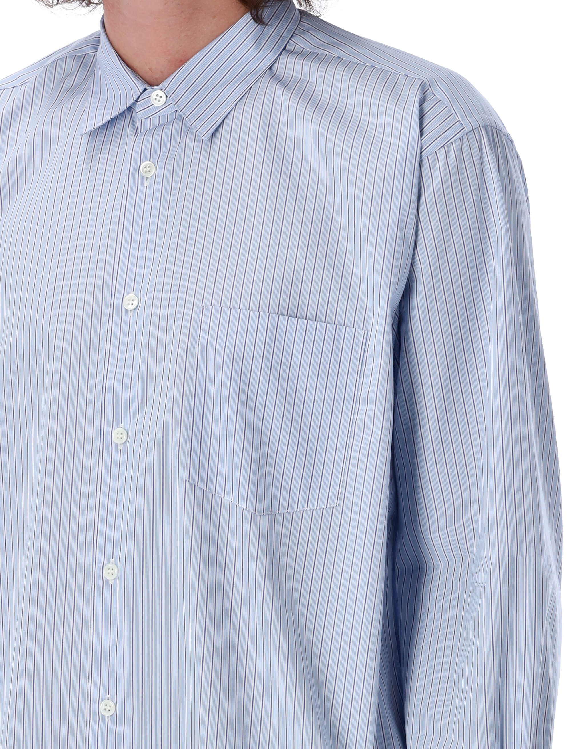 COMME DES GARÇONS SHIRT Striped Button-Up Shirt for Men - Size L