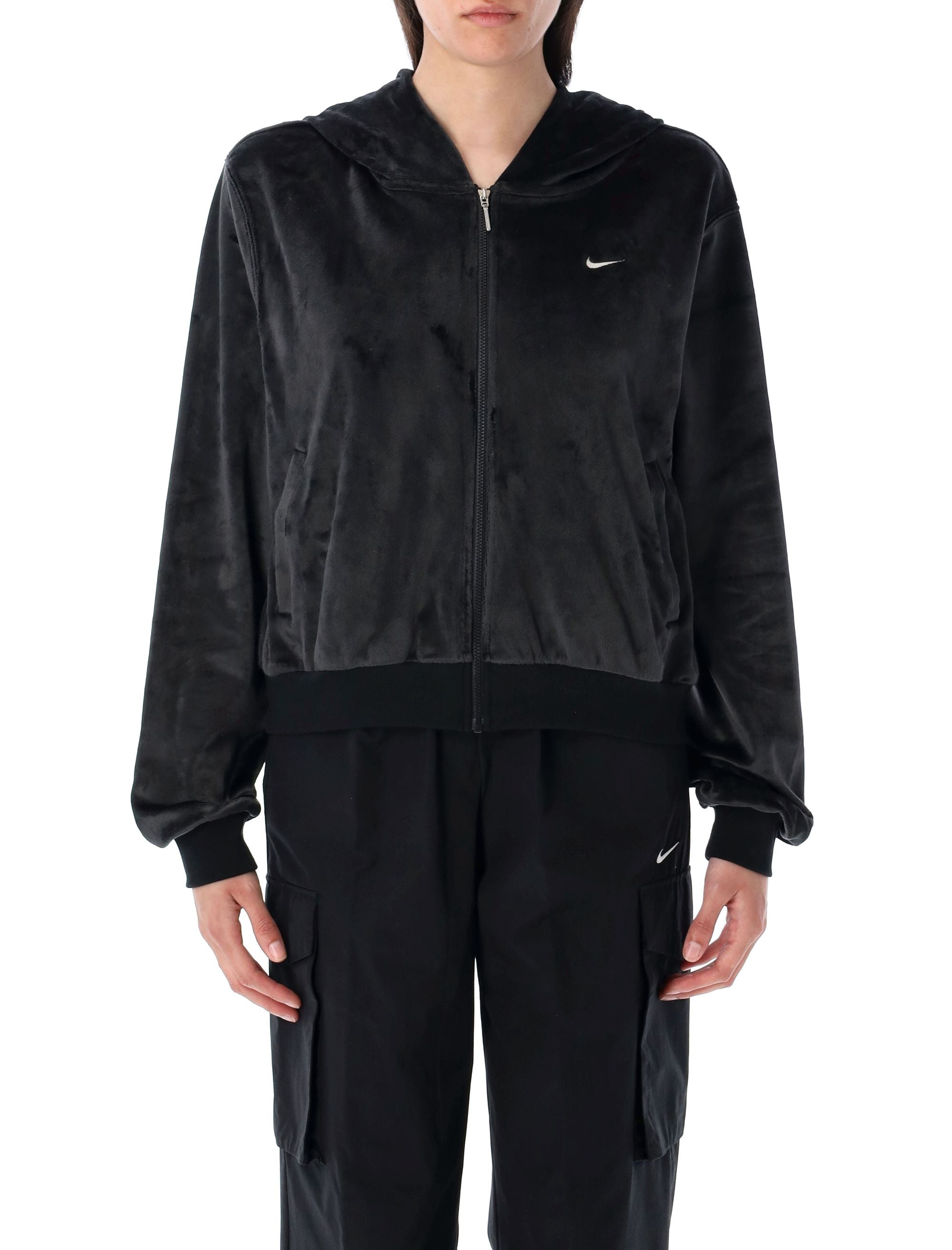 NIKE Velour Full-Zip Hoodie - Women's Size S