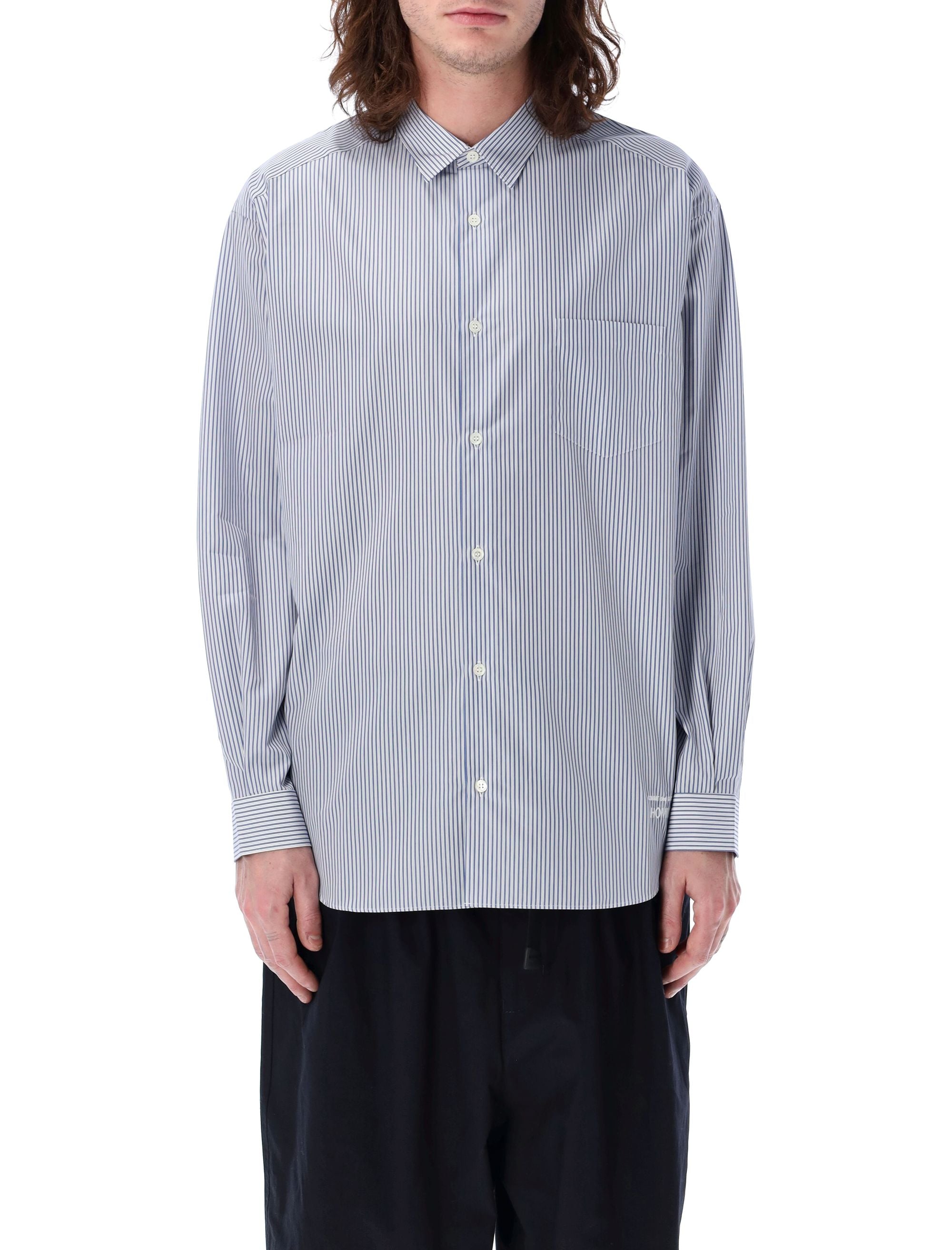 COMME DES GARÇONS HOMME PLUS Men's Striped Button-Up Shirt - Large Size