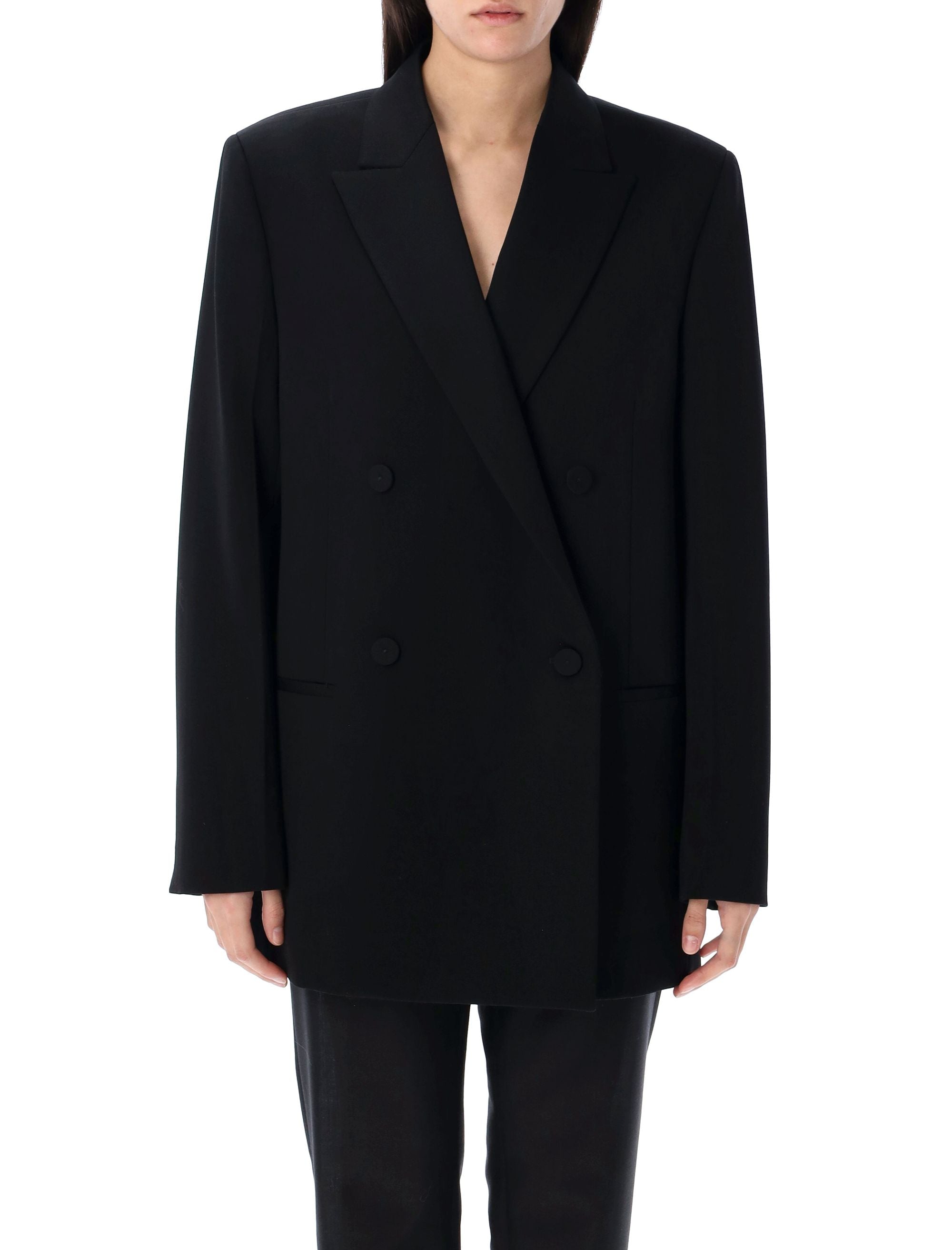 JIL SANDER Double-Breasted Oversized Wool Blazer - Size 34