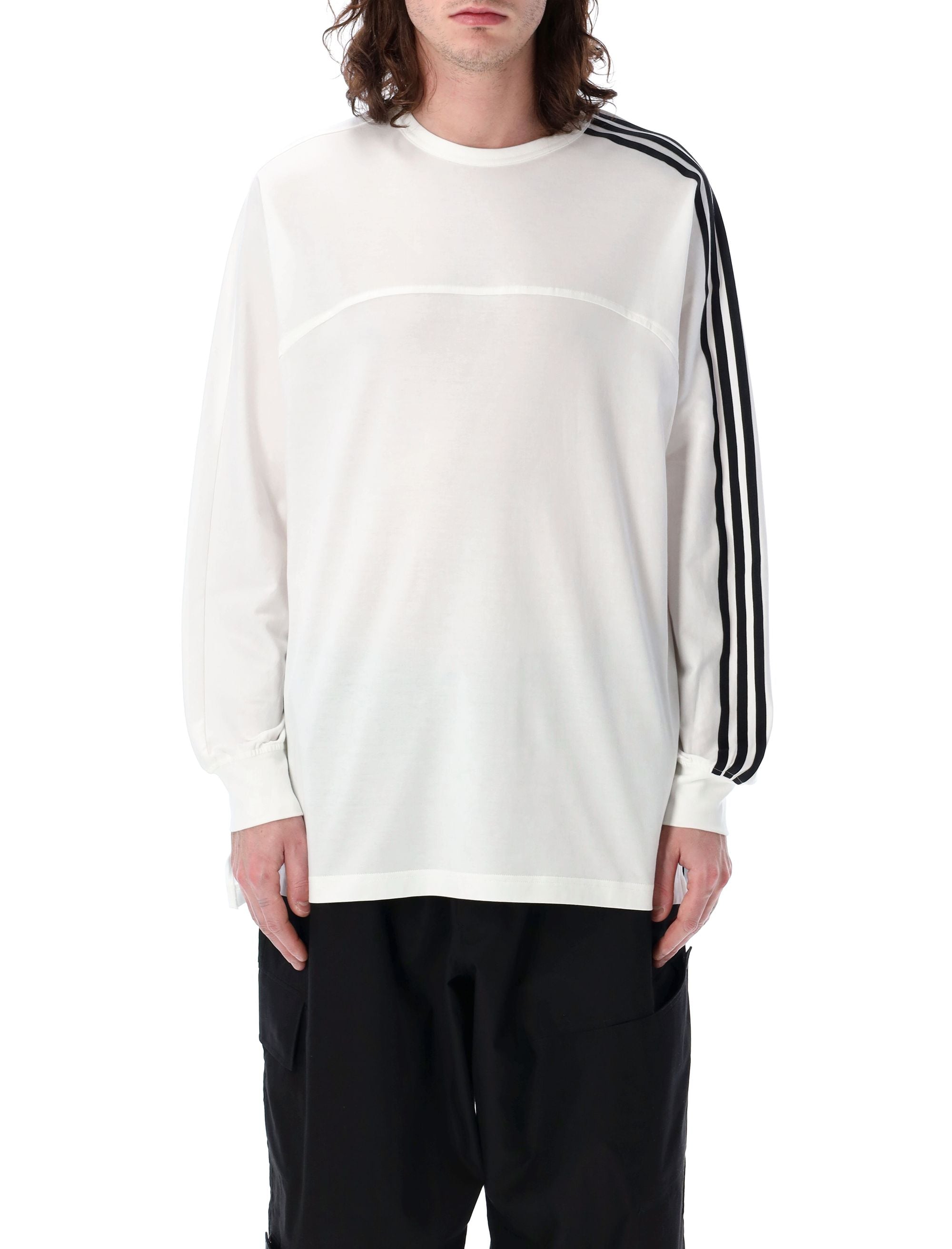 Y-3 Men's Long Sleeve T-Shirt with 3-Stripes Design