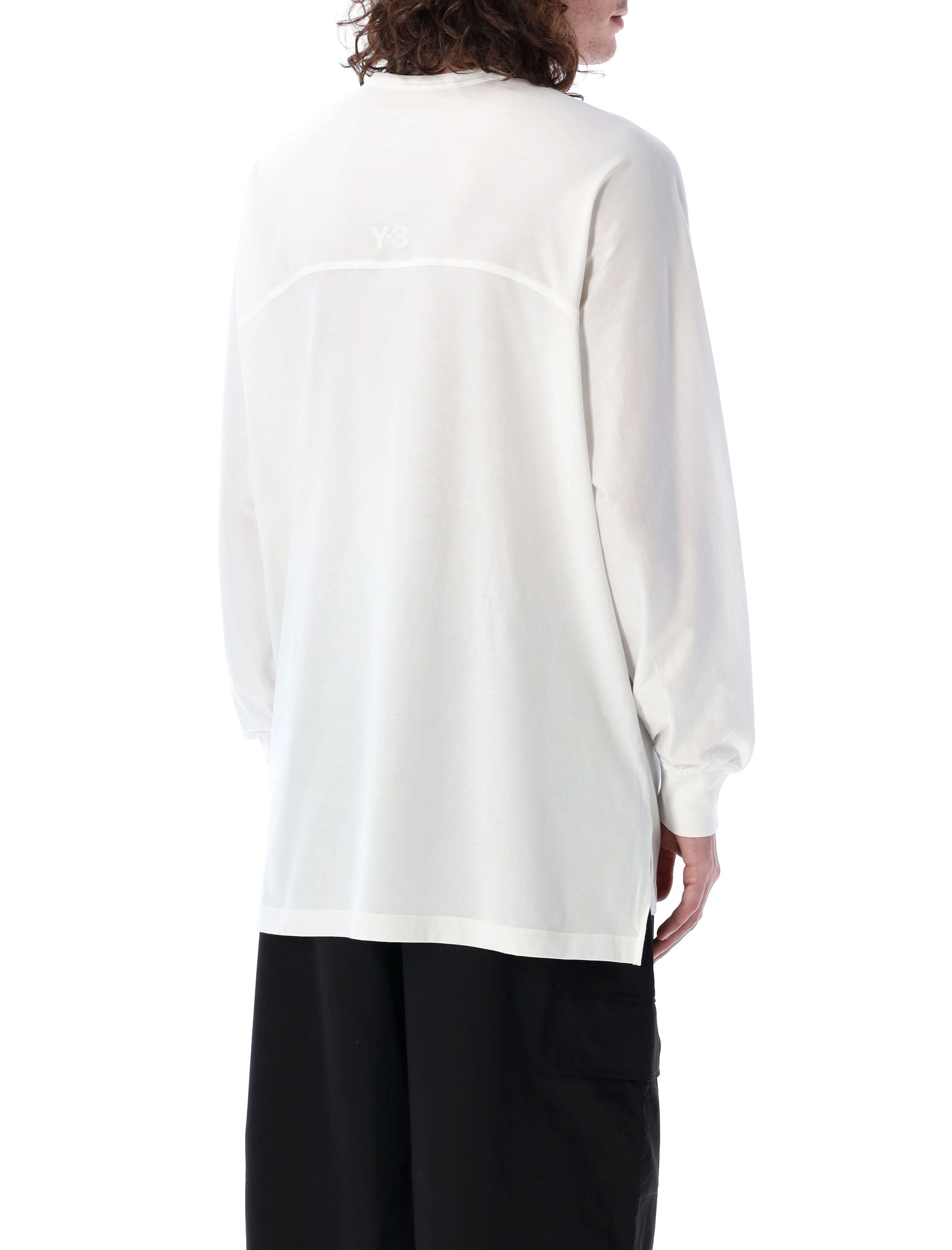 Y-3 Men's Long Sleeve T-Shirt with 3-Stripes Design