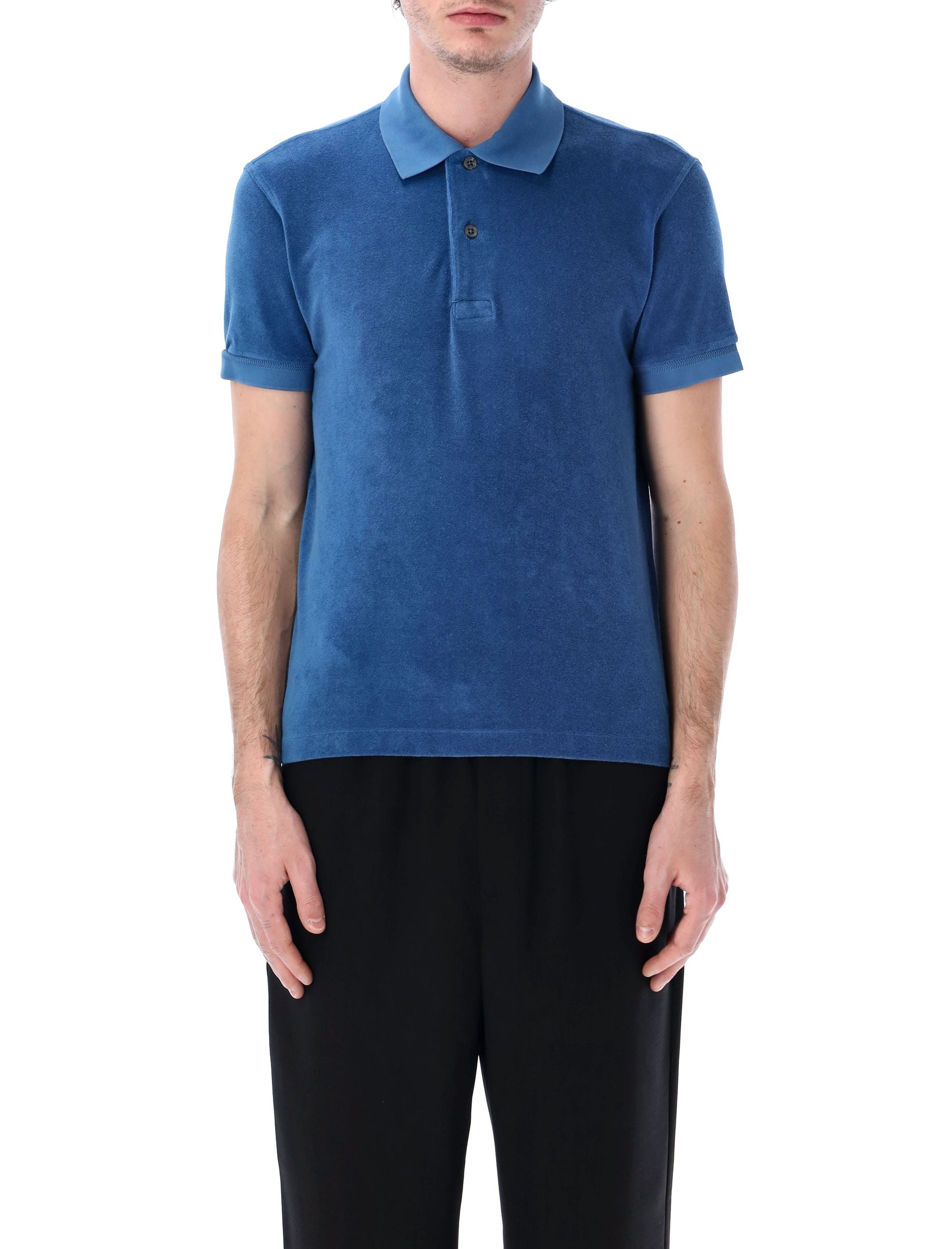 TOM FORD Cotton Blend Towelling Polo - Size 50