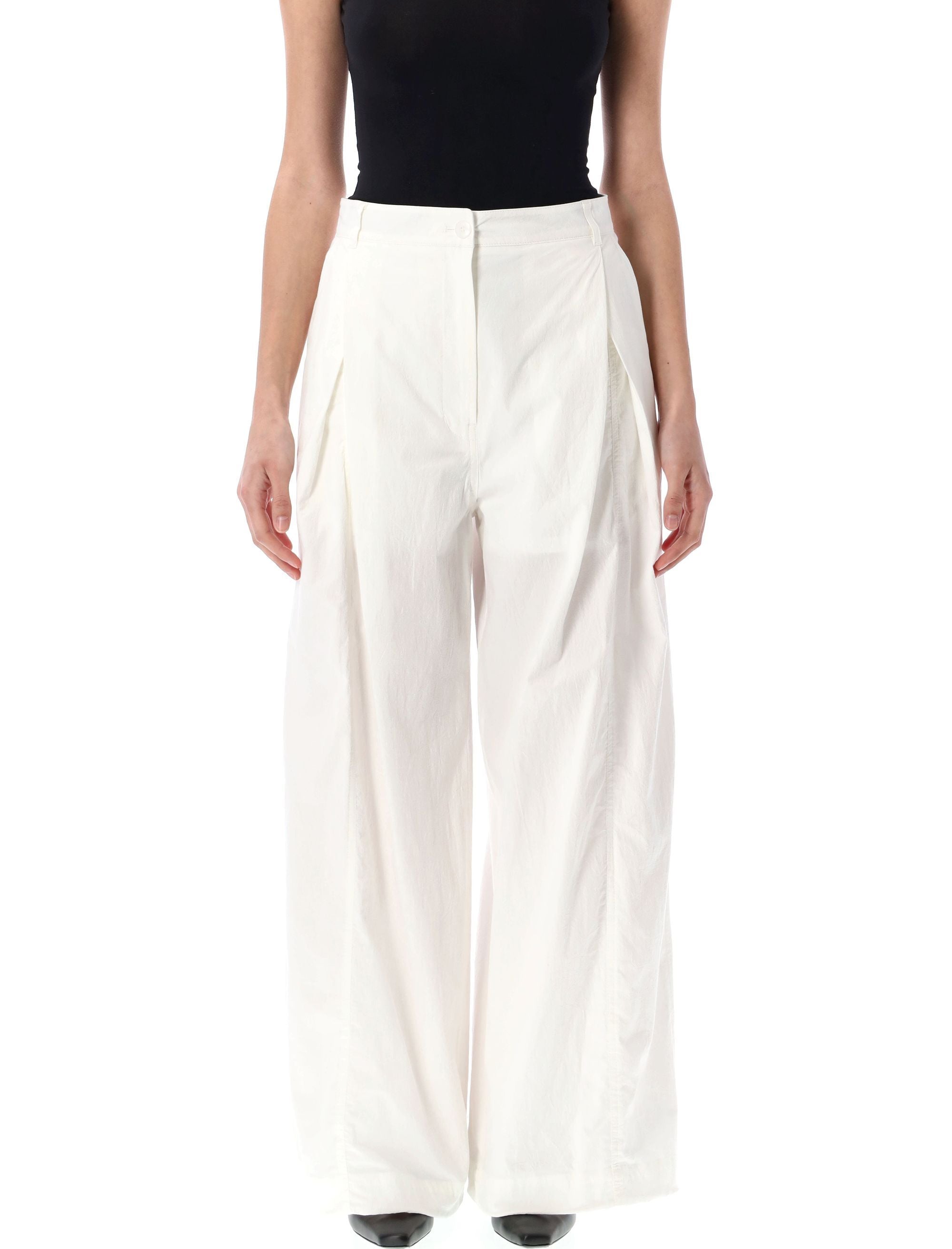 LOW CLASSIC Cotton Tuck Wide Pants - Size S