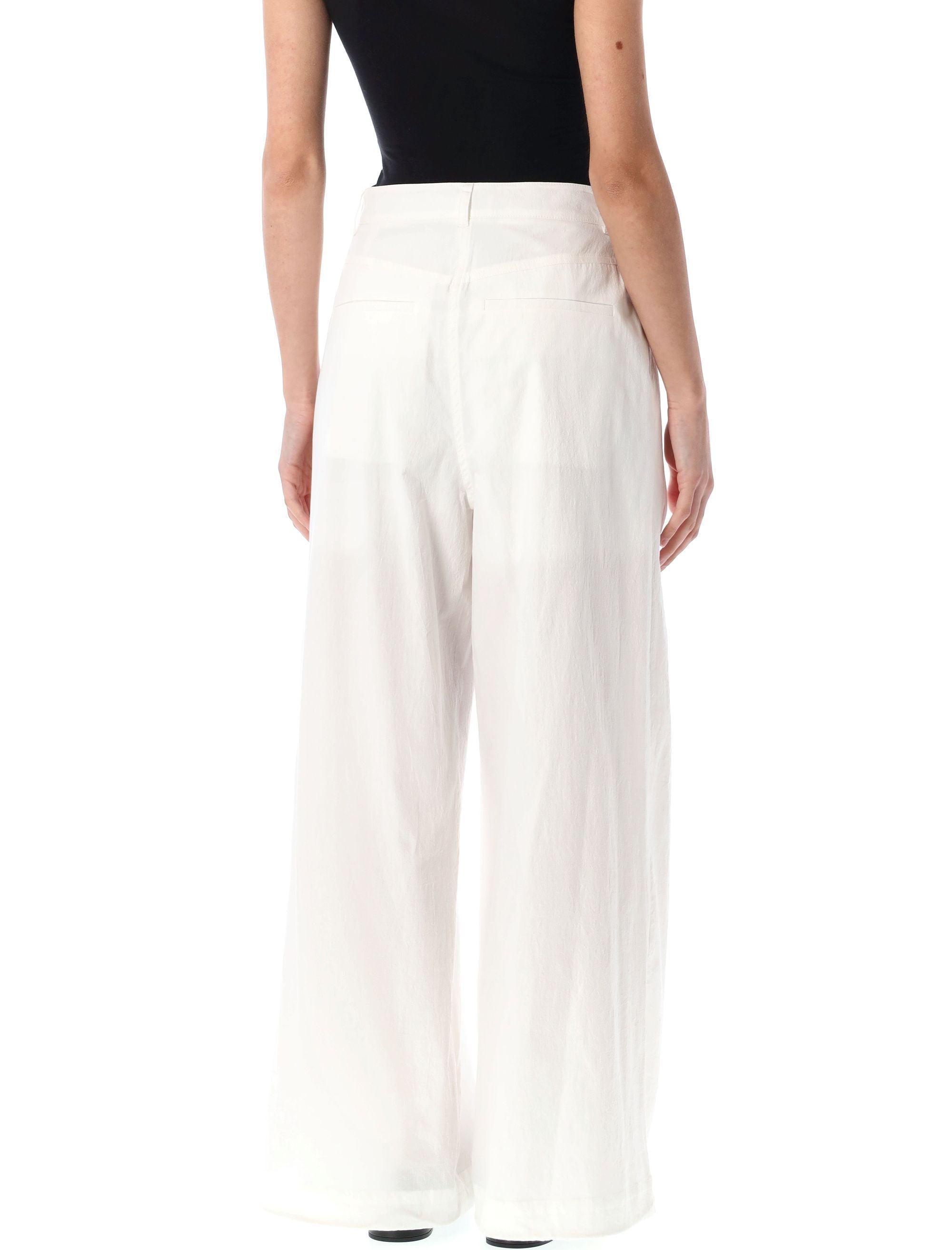 LOW CLASSIC Cotton Tuck Wide Pants - Size S