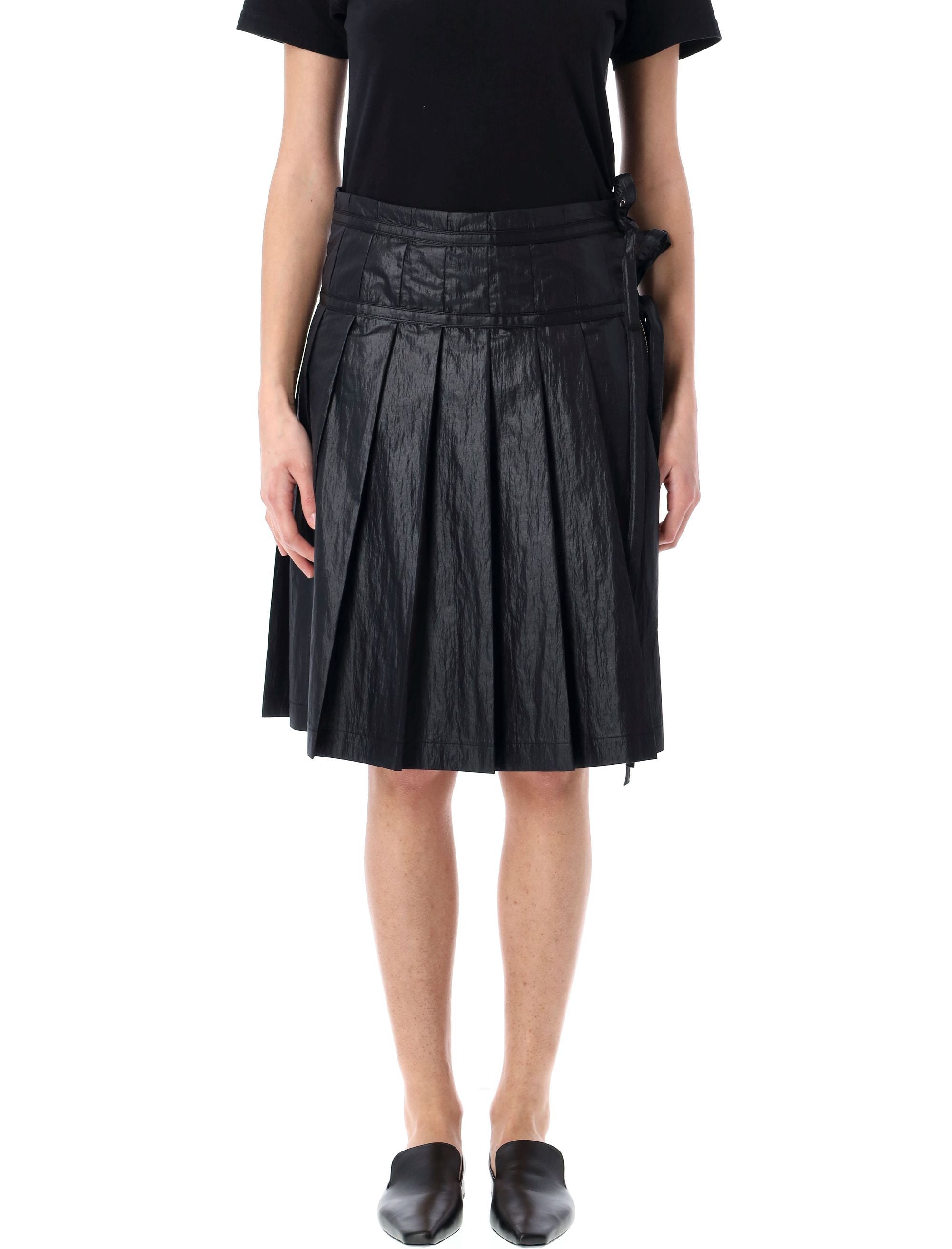LOW CLASSIC Pleated Mini Zipper Skirt