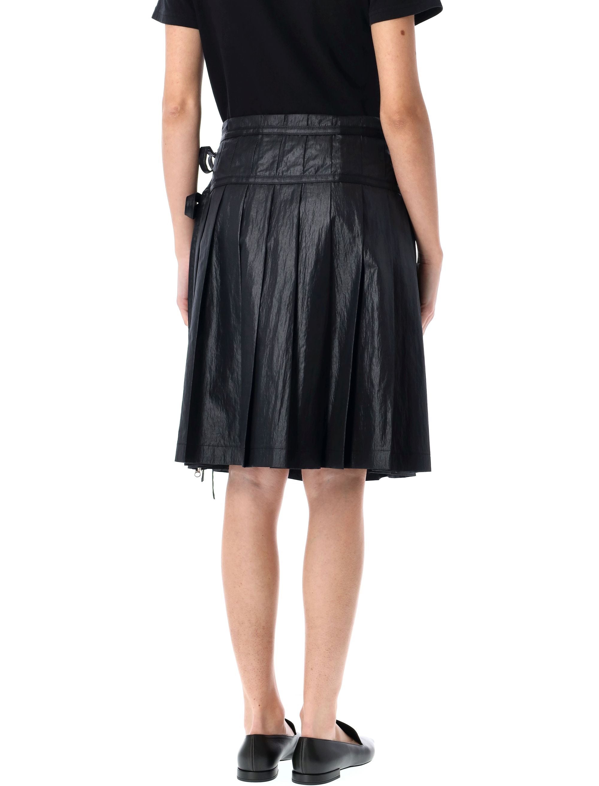 LOW CLASSIC Pleated Mini Zipper Skirt