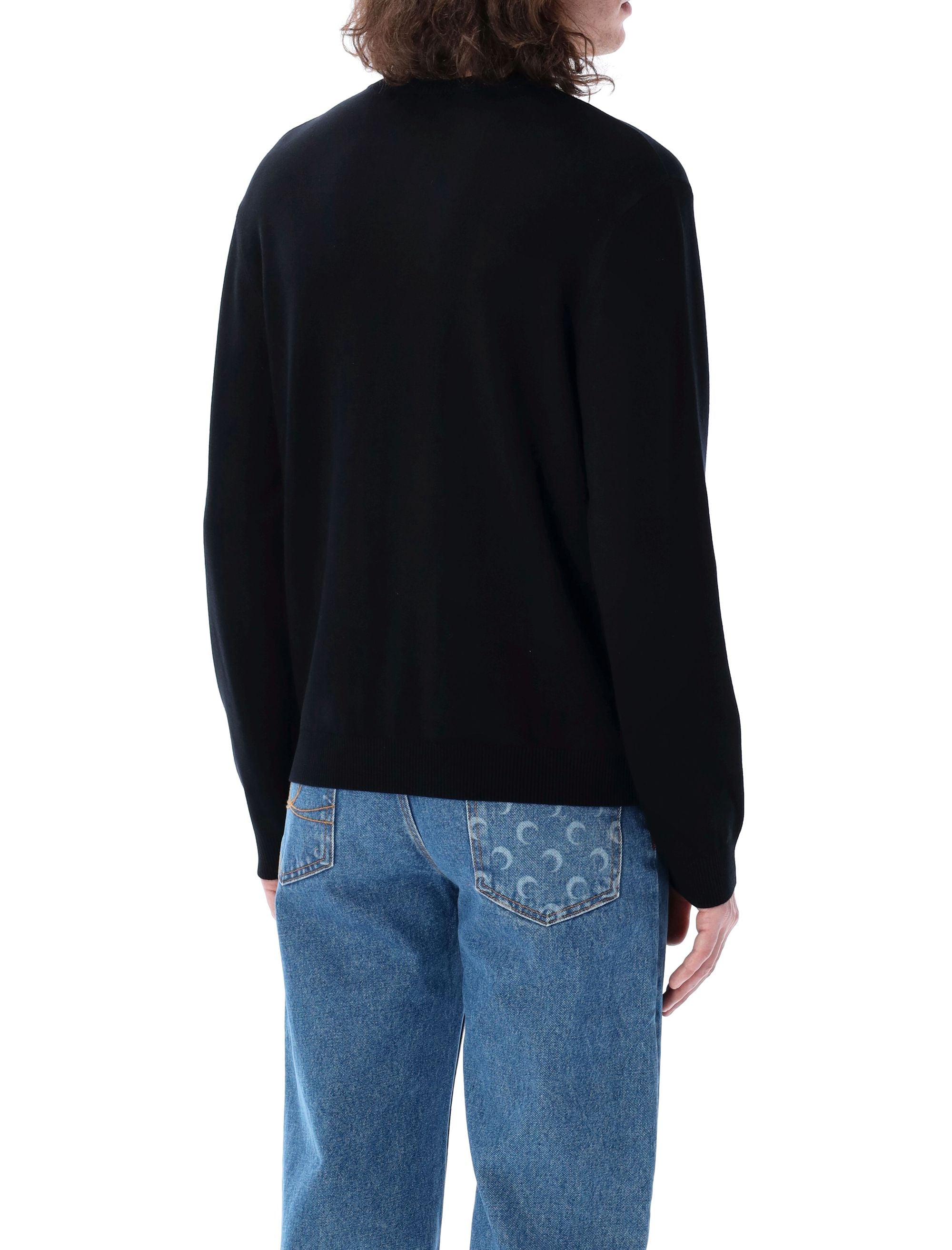 MARINE SERRE Stretch Viscose Moon Logo Knit Crewneck Sweater