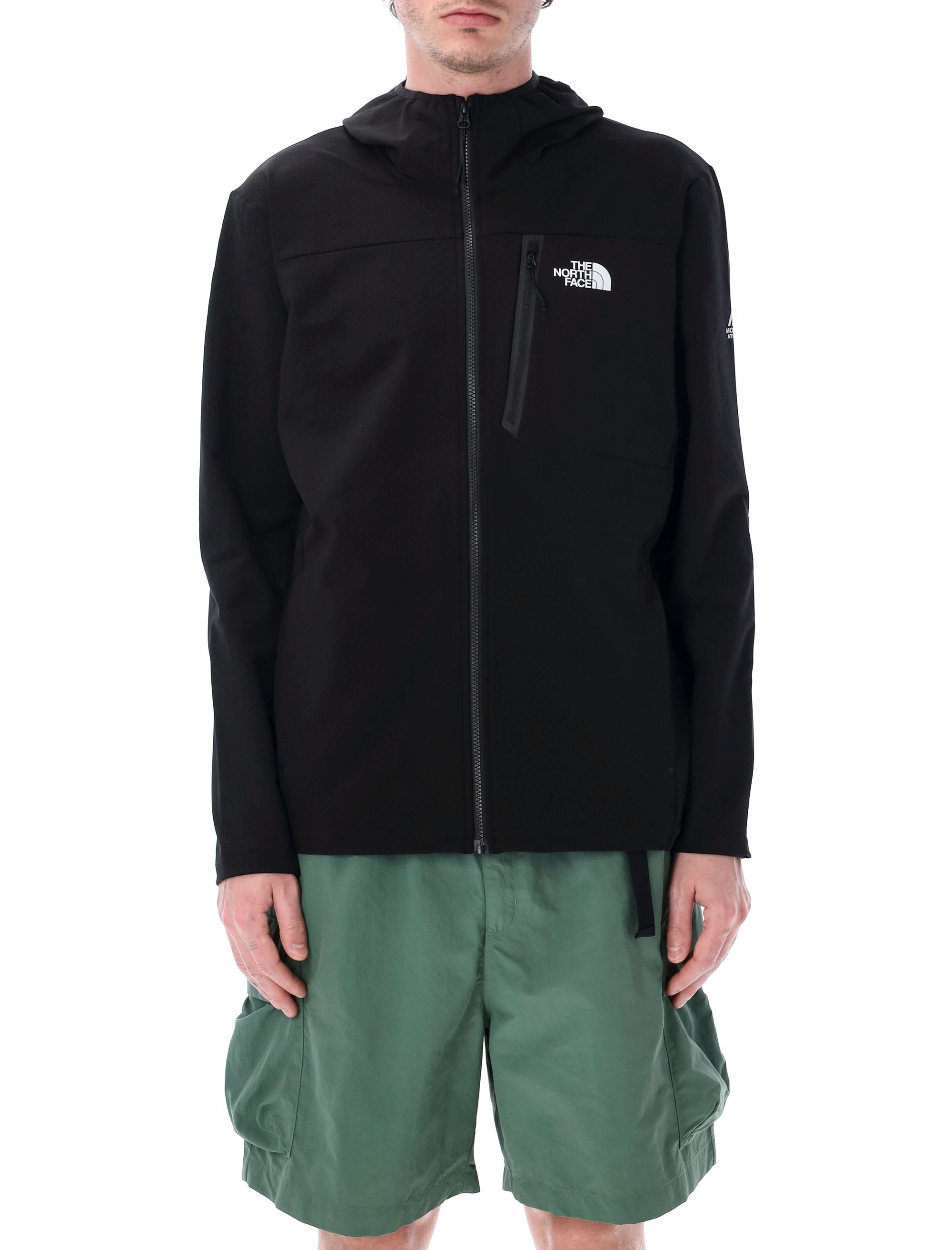 THE NORTH FACE Men's Softshell Jacket with High Neck and Hood - Size L