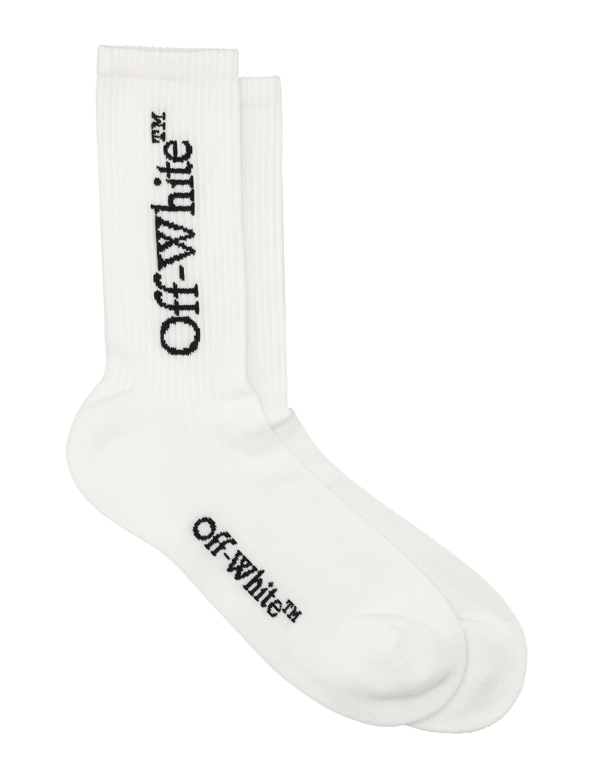 OFF-WHITE Big Logo Mid Socks - Stylish Ribbed Design for Men