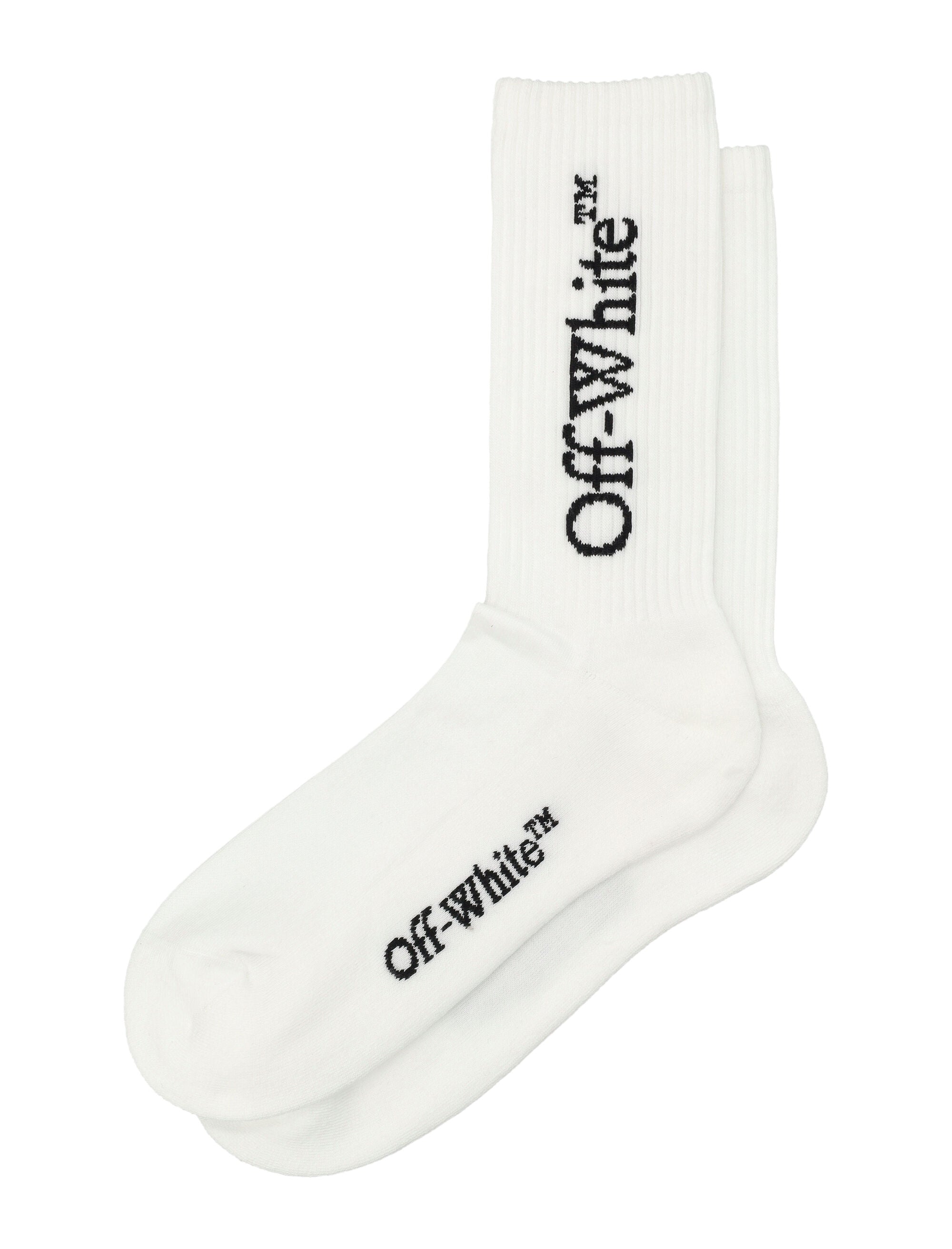 OFF-WHITE Big Logo Mid Socks - Stylish Ribbed Design for Men