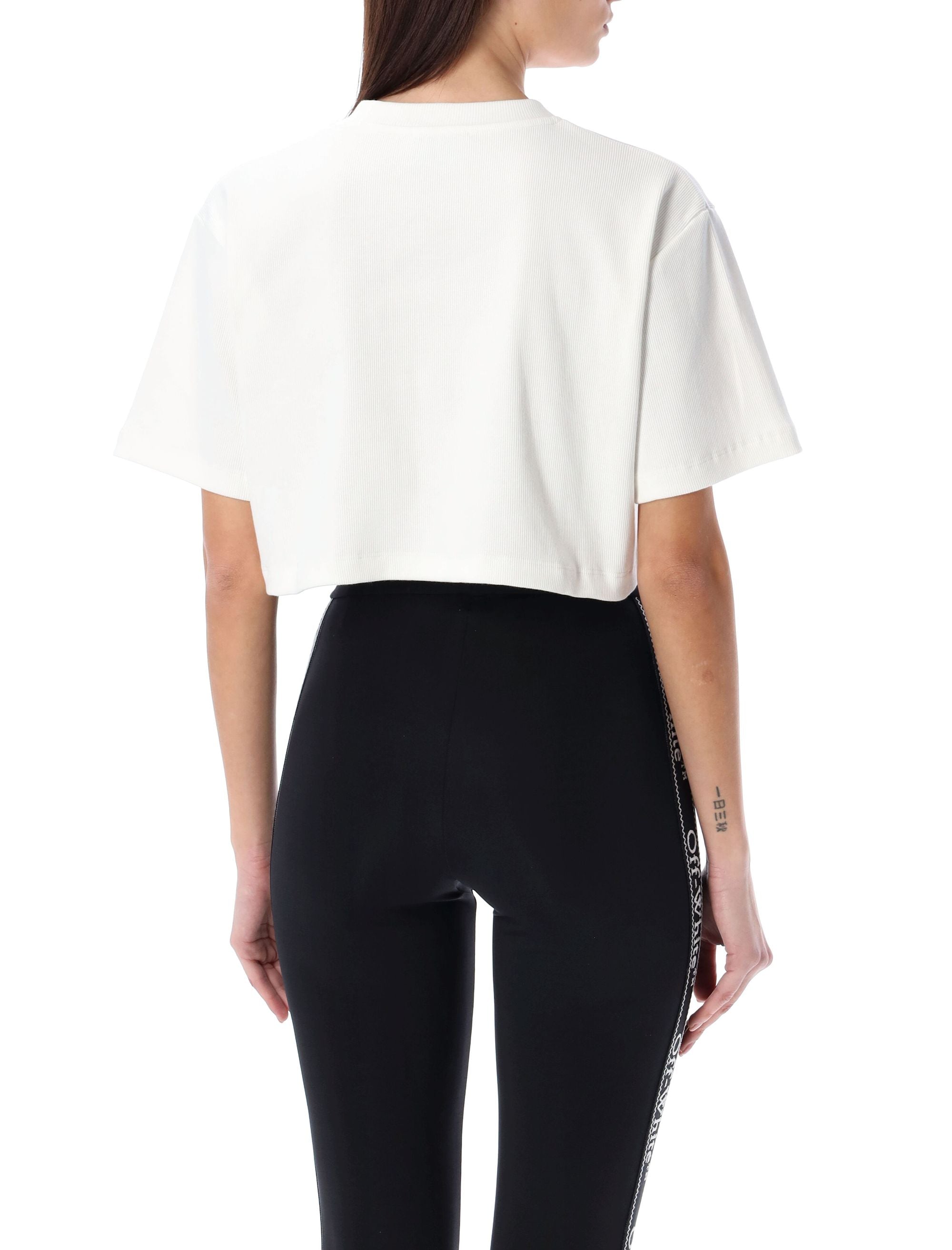 OFF-WHITE Ribbed Mini Cropped Tee