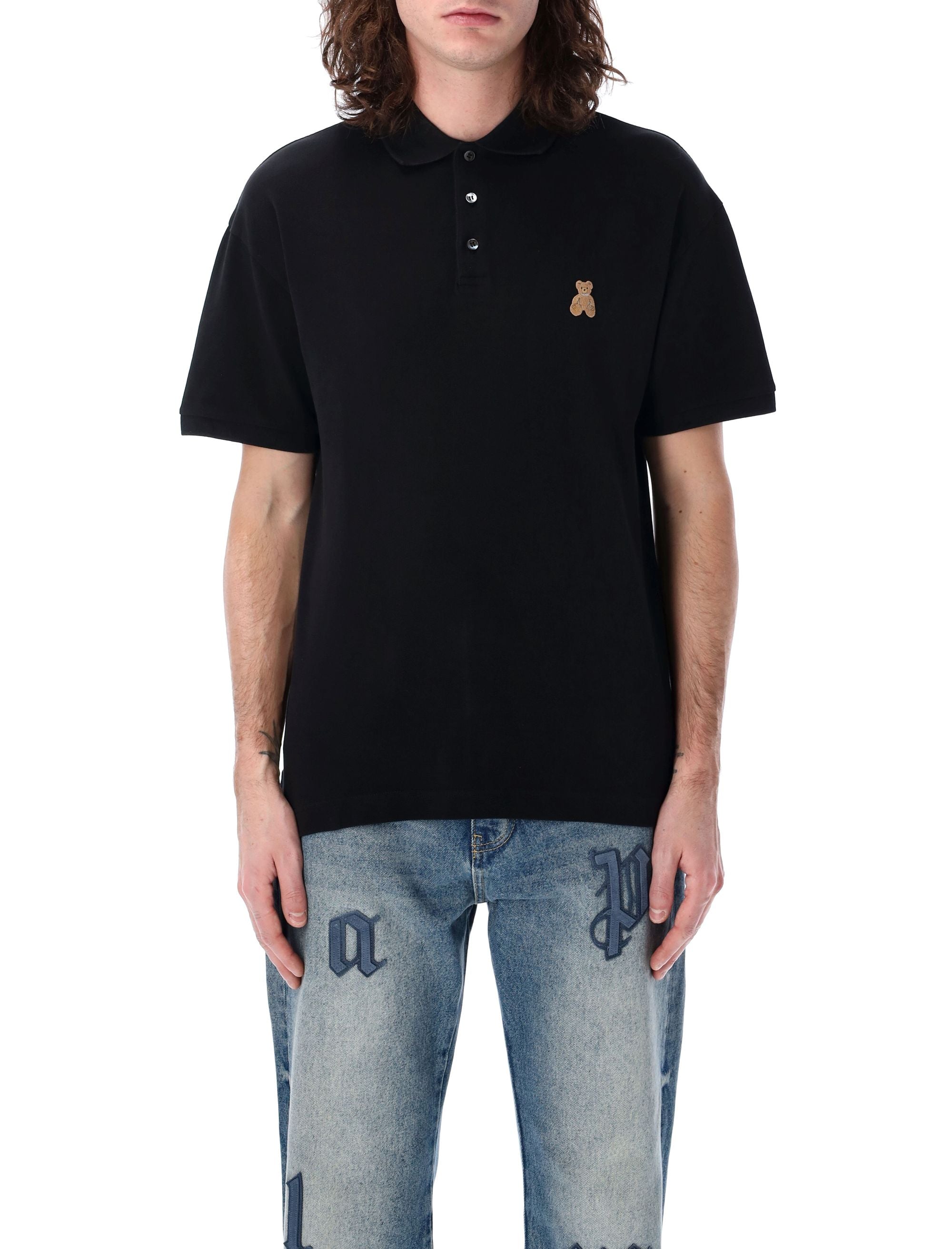 PALM ANGELS Mini Teddy Bear Polo T-Shirt - Regular Fit