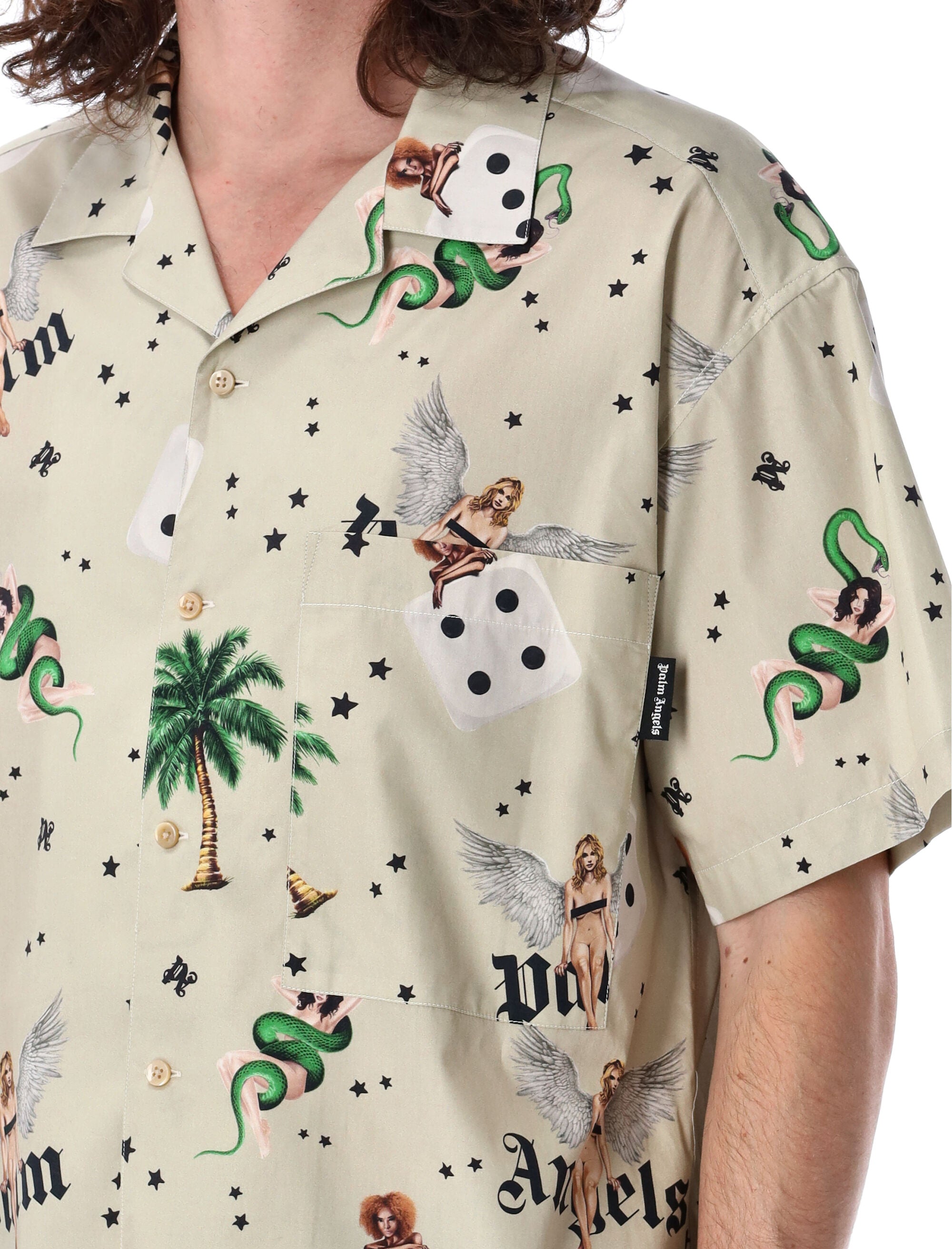 PALM ANGELS Pin-Up Bowling Shirt - Size 50