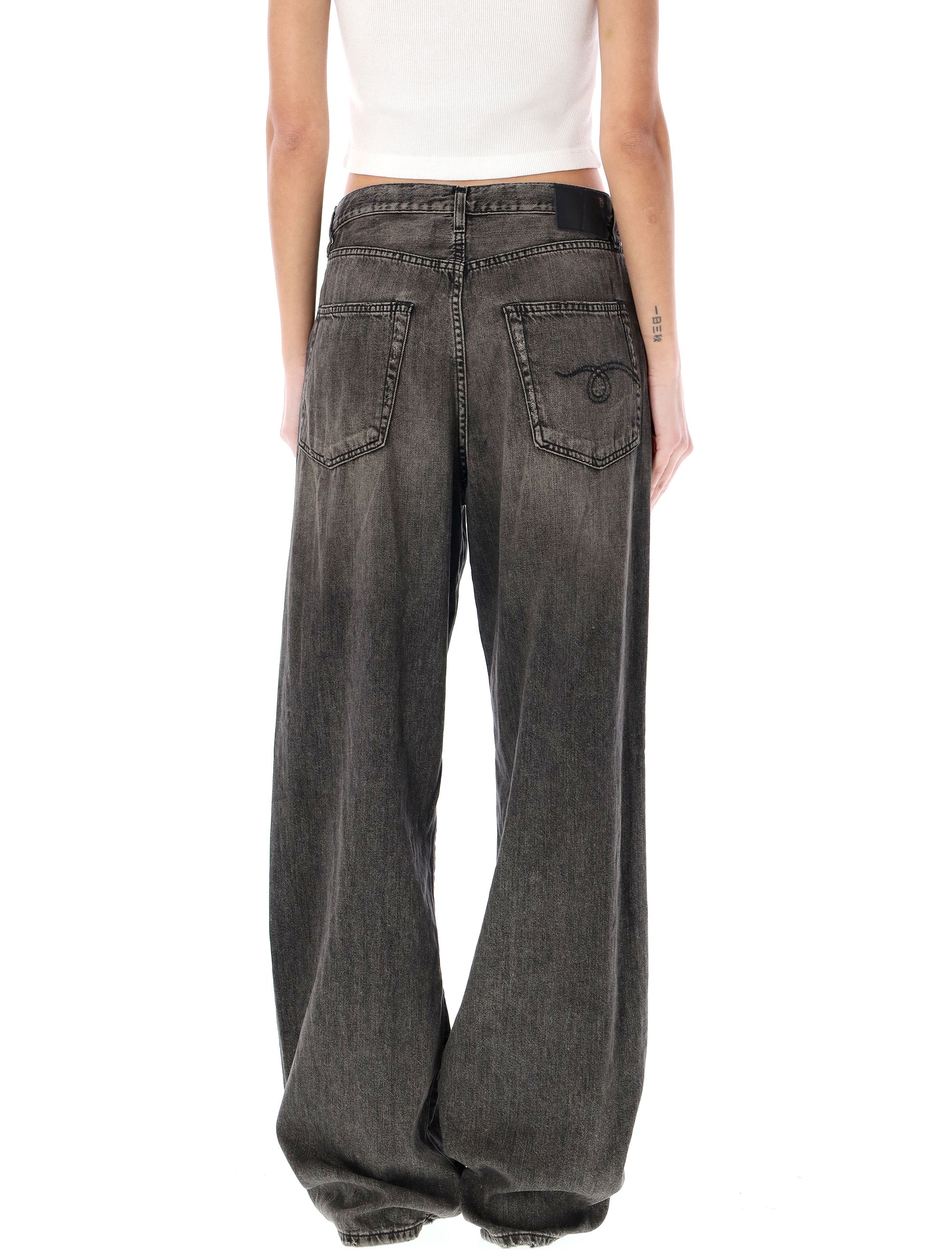 R13 Damon Pleated Wide Leg Jean Size 26