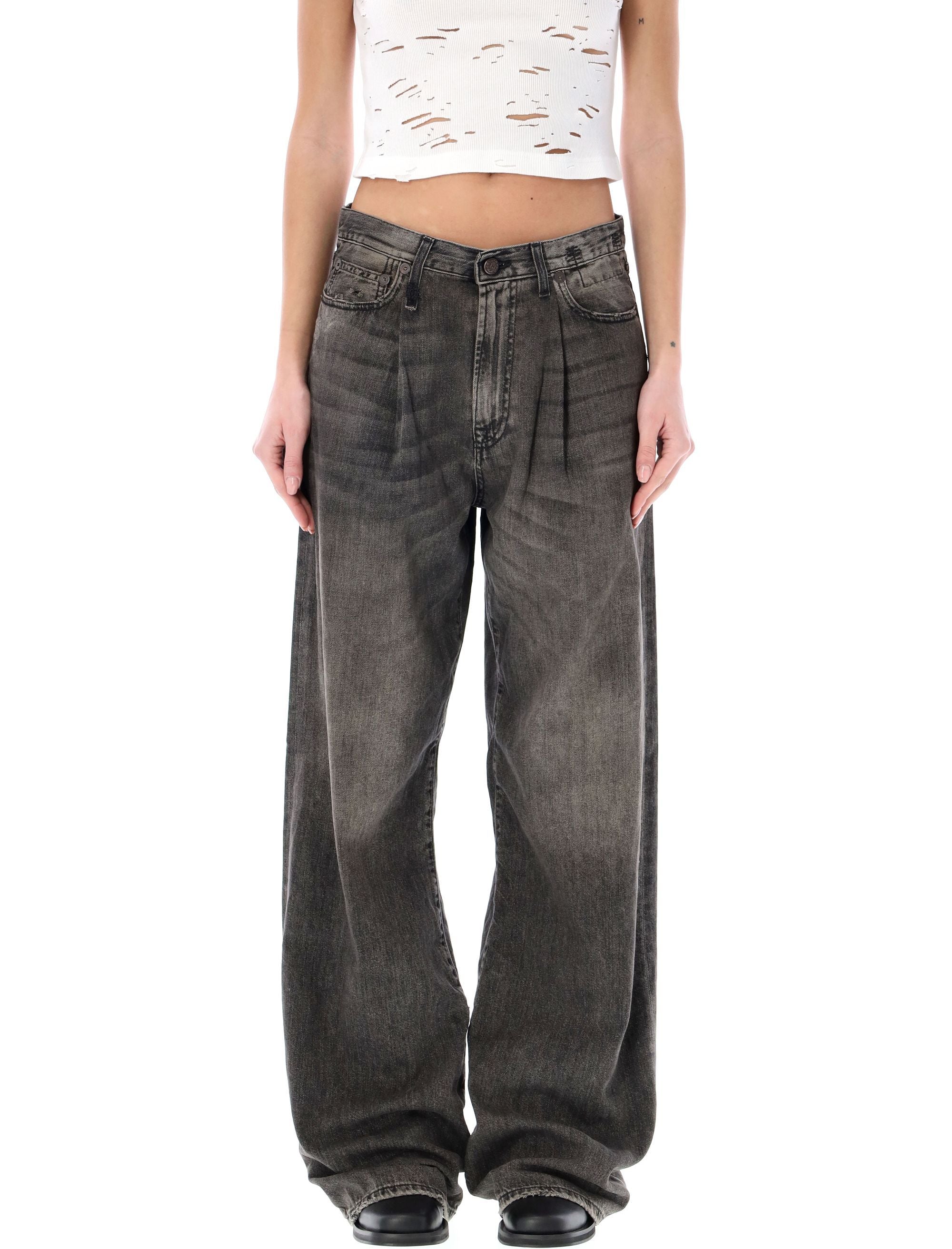 R13 Damon Pleated Wide Leg Jean Size 26