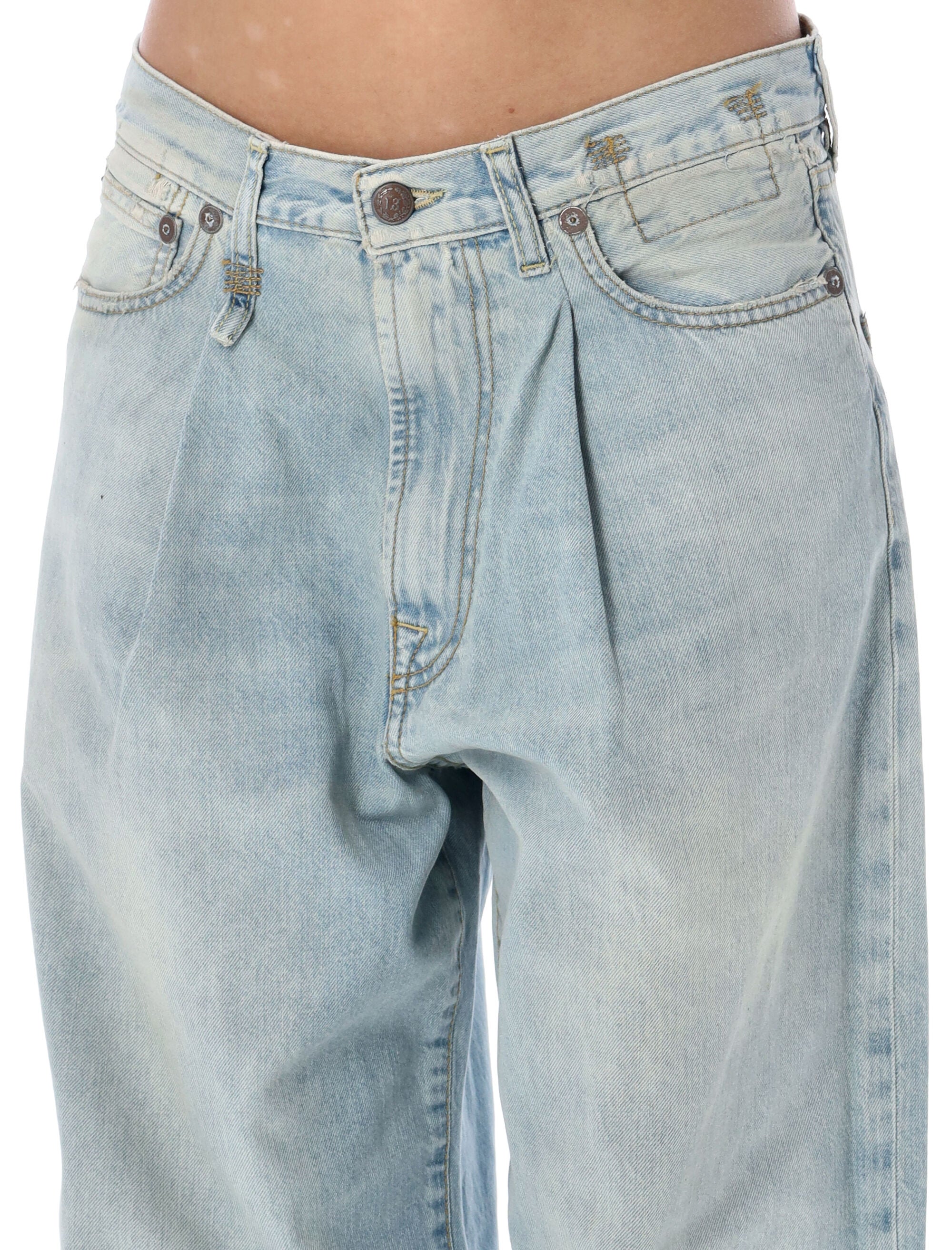 R13 Pleated Wide Leg Jean - Size 26