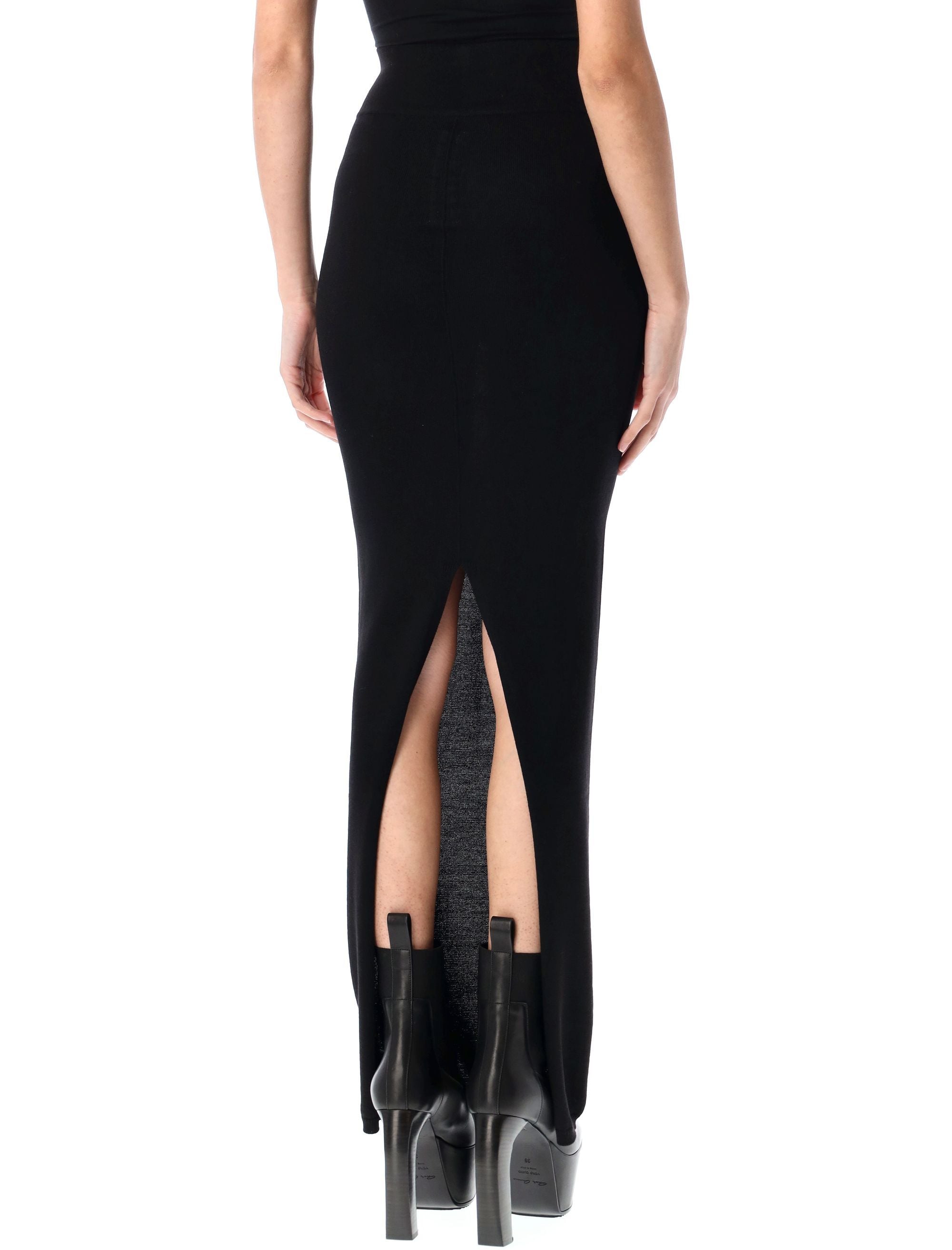 RICK OWENS Floor Length Wool Pillar Skirt - Size S
