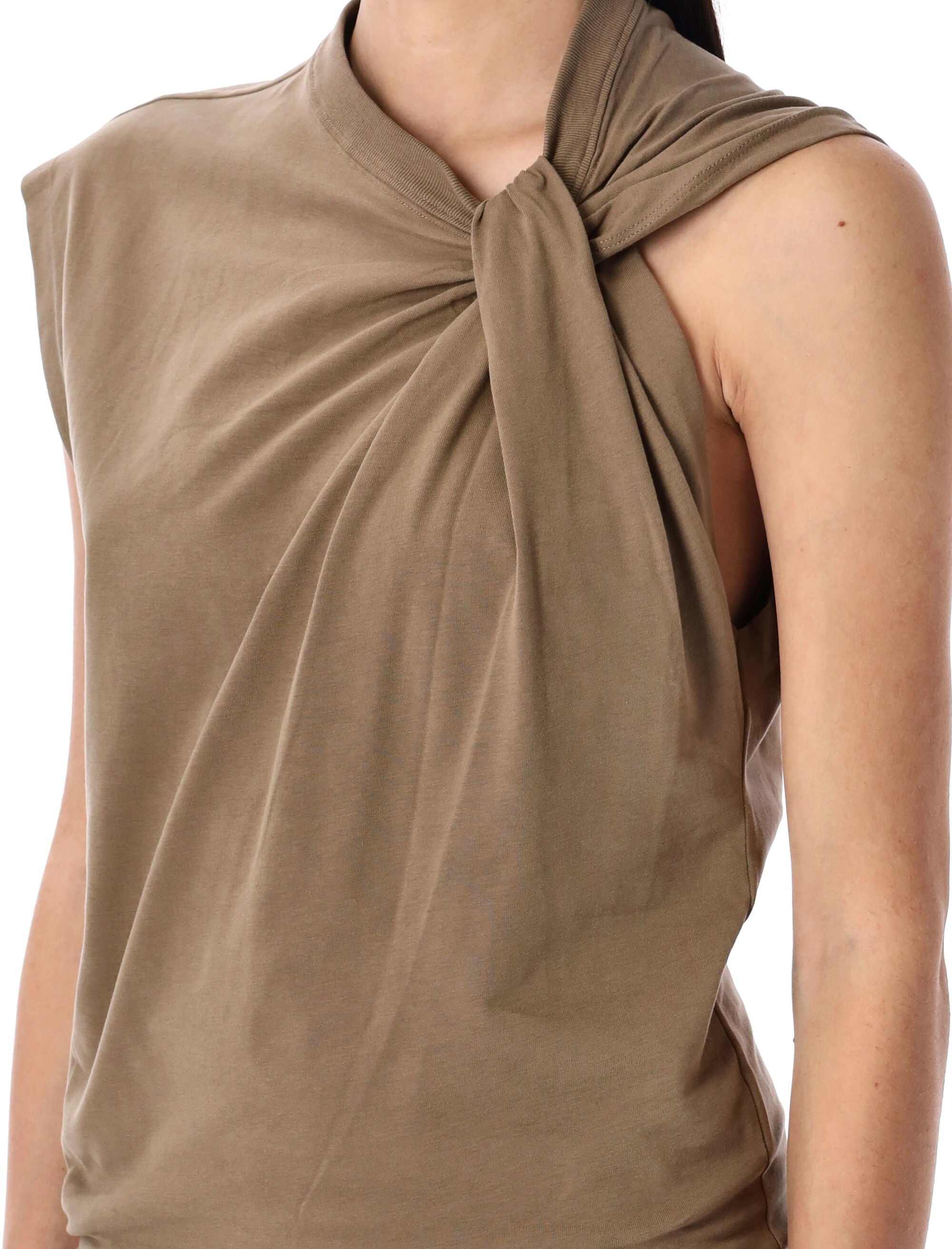 ISABEL MARANT ETOILE Relaxed Fit Mini Dress with Twisted Neckline and Pleats