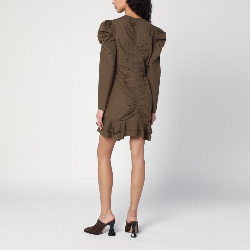 ISABEL MARANT ETOILE V-Neck Puff Sleeve Mini Dress