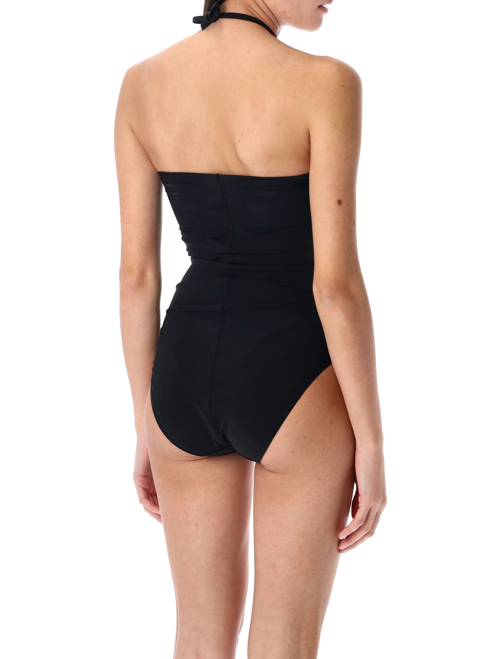 RICK OWENS Prong Bather Halter Neck One-Piece (Size 40)
