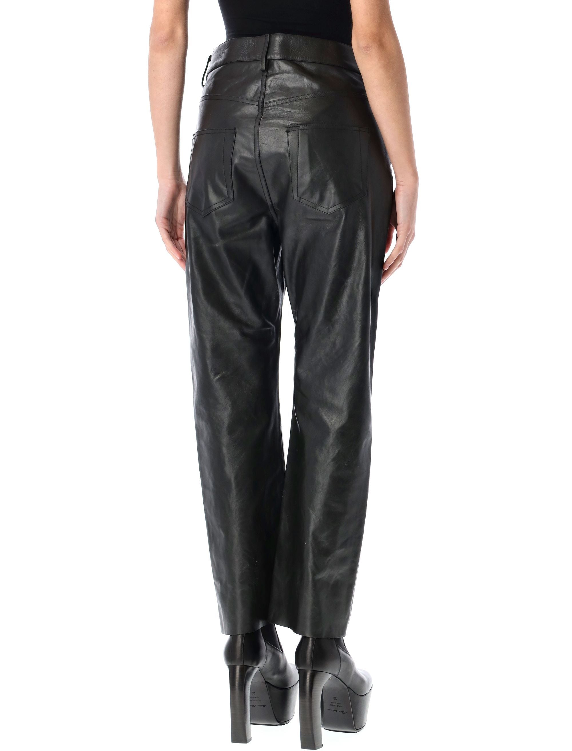 RICK OWENS Low-Rise Leather Pant Size 40