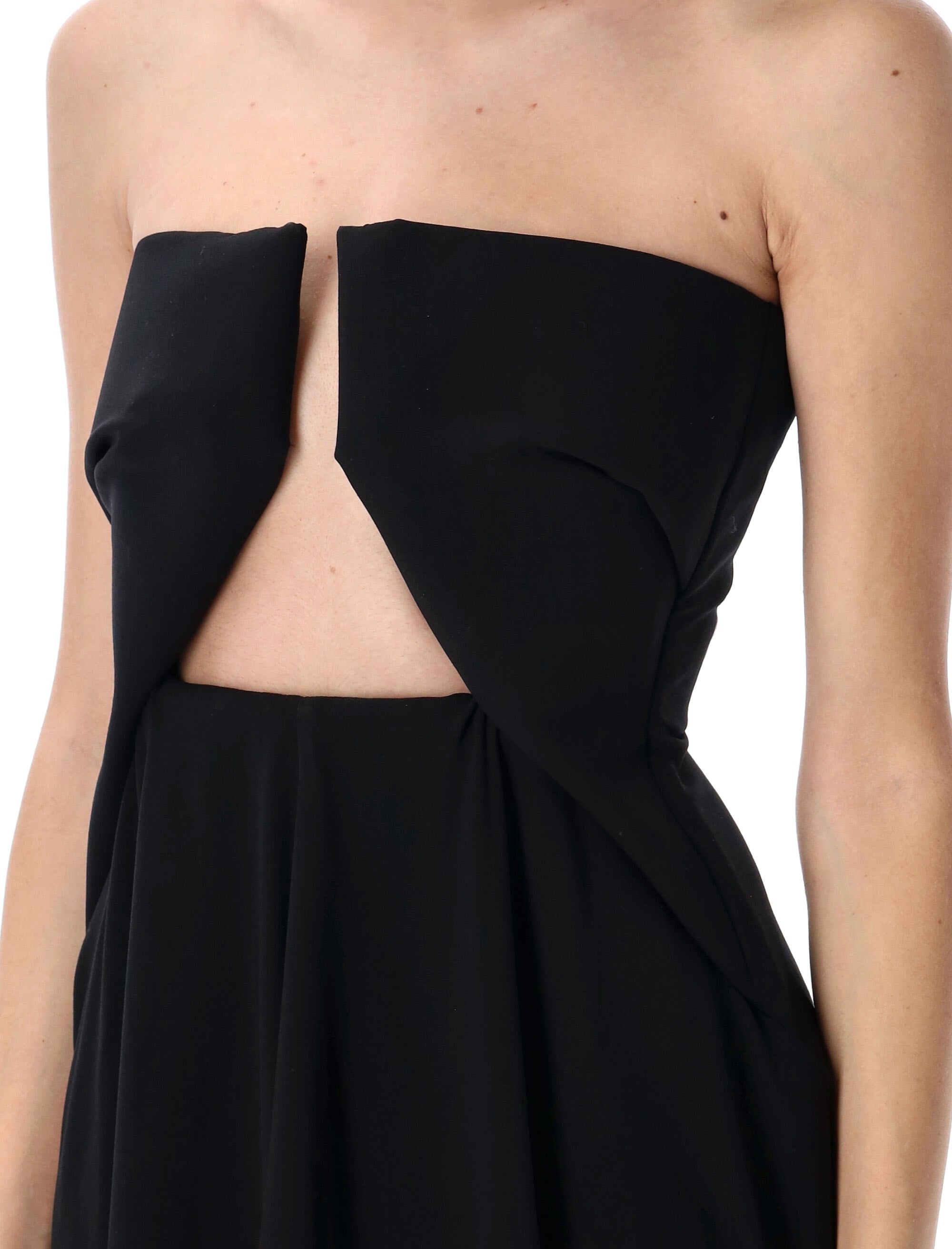 RICK OWENS Structured Strapless Prong Gown with High Split - Size 40