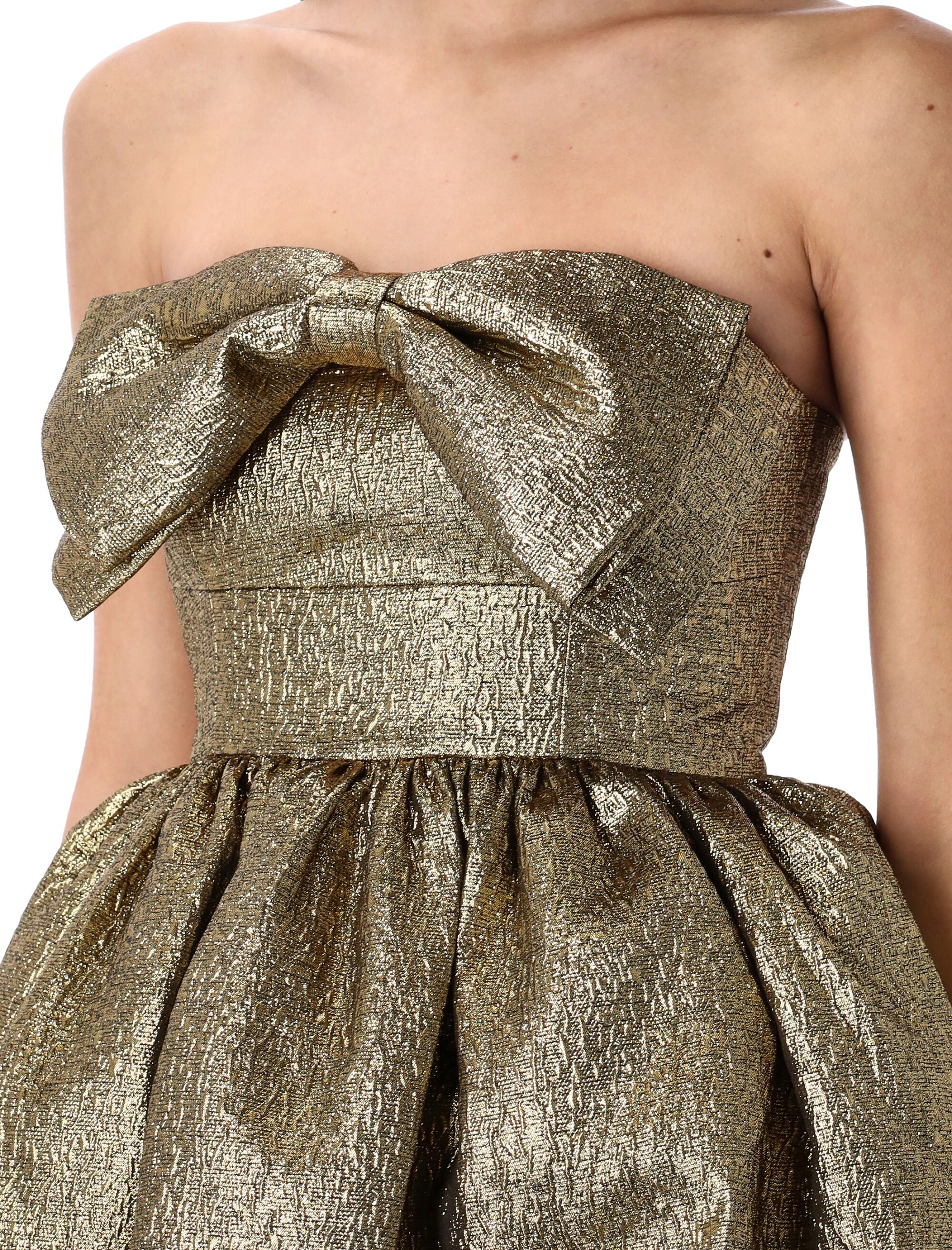 SELF-PORTRAIT Metallic Jacquard Mini Dress - Size 6