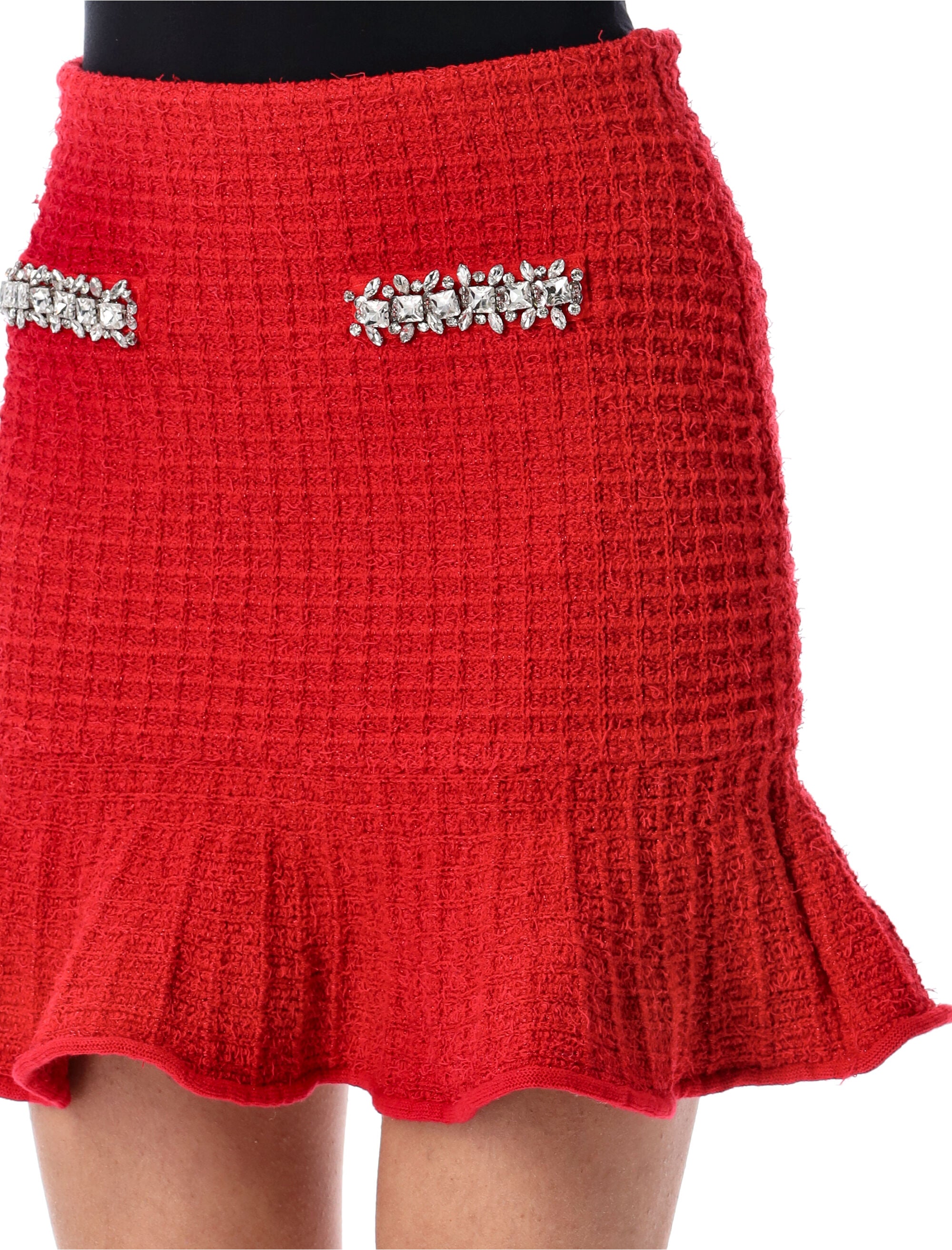 SELF-PORTRAIT Textured Knit Mini Skirt - Size S