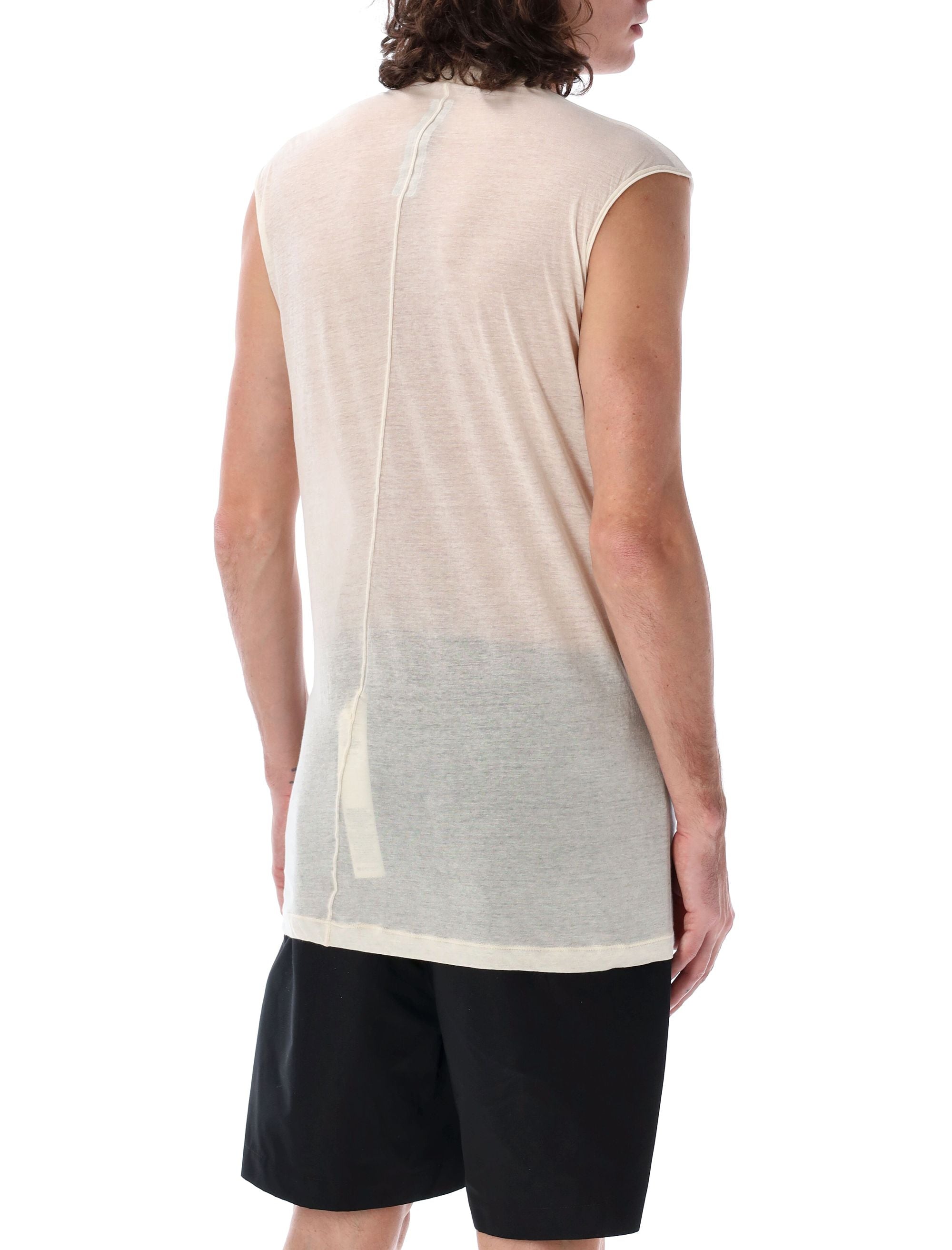 RICK OWENS Deep V Neck Sleeveless T-Shirt - Men's Size M