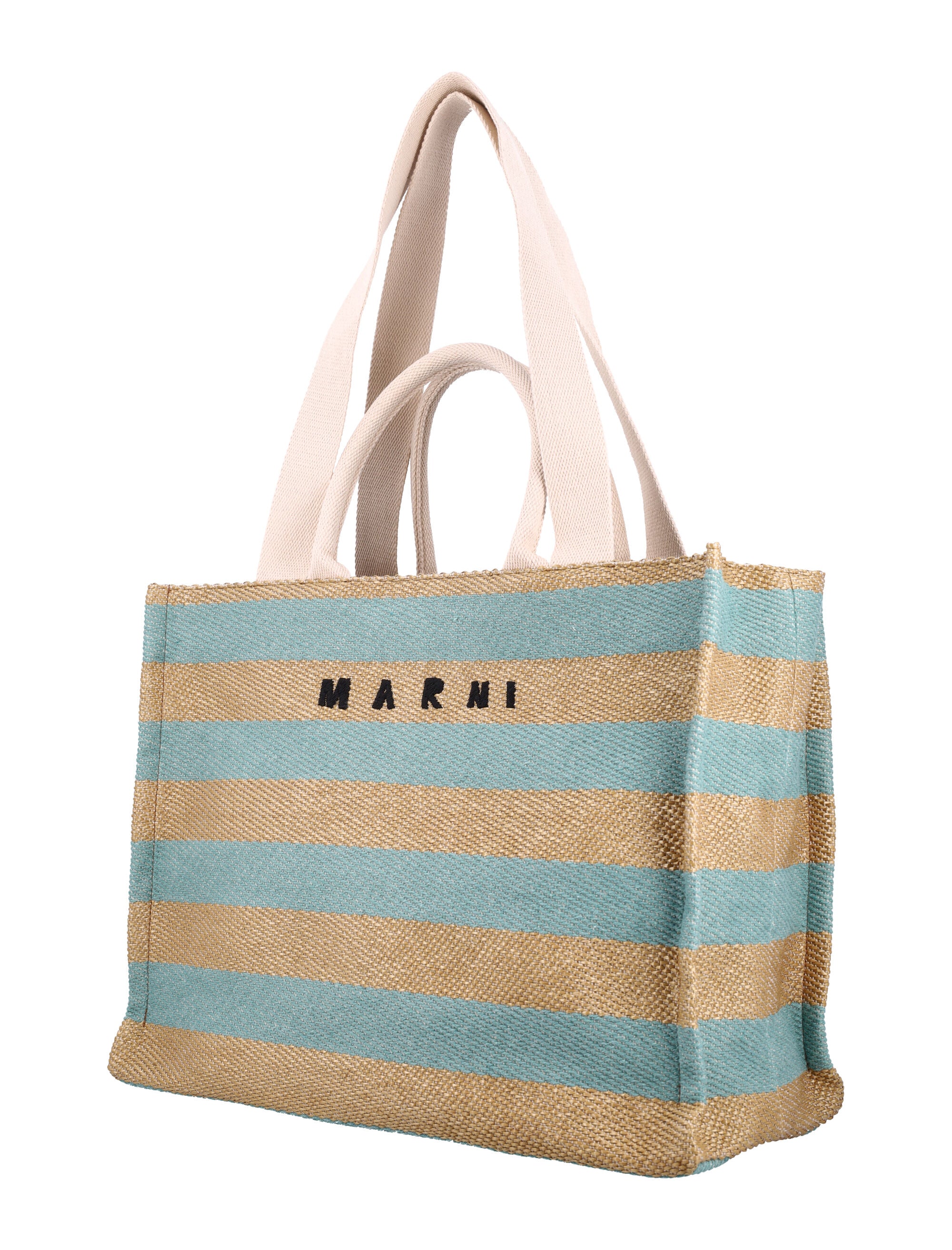 MARNI Medium Raffia-Effect Tote Handbag