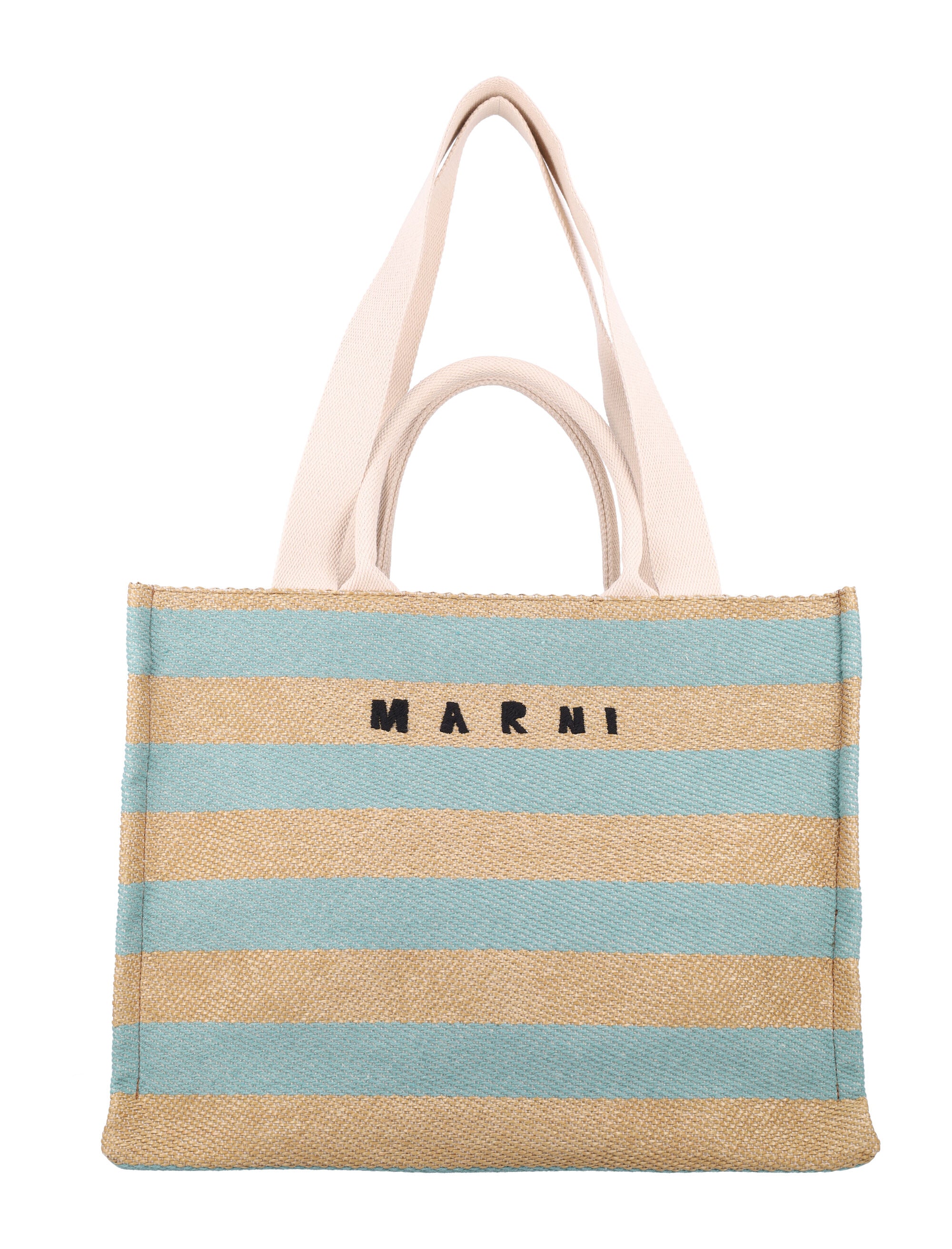 MARNI Medium Raffia-Effect Tote Handbag