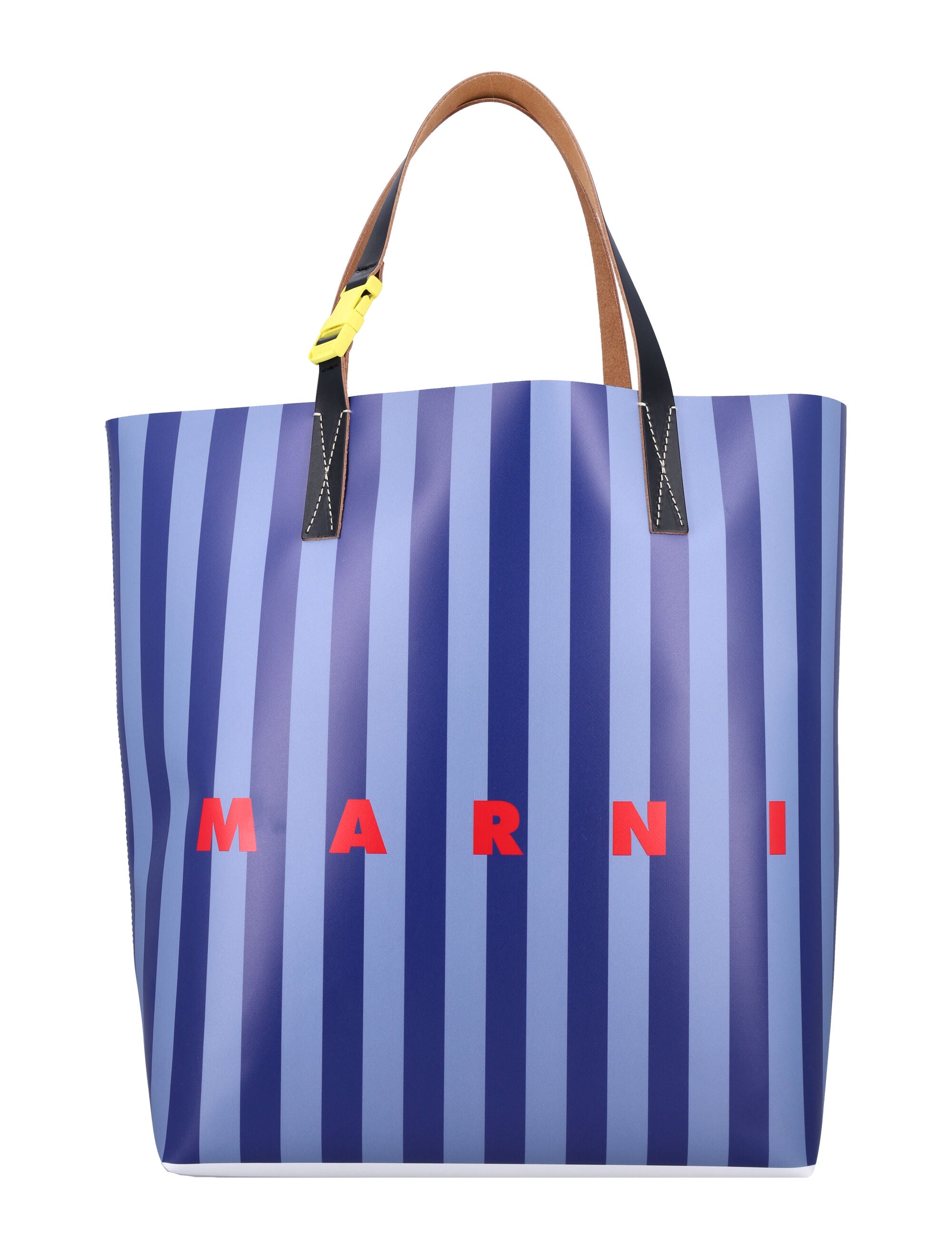 MARNI Striped Tribeca Shopping Handbag - 40 CM x 33 CM x 15 CM