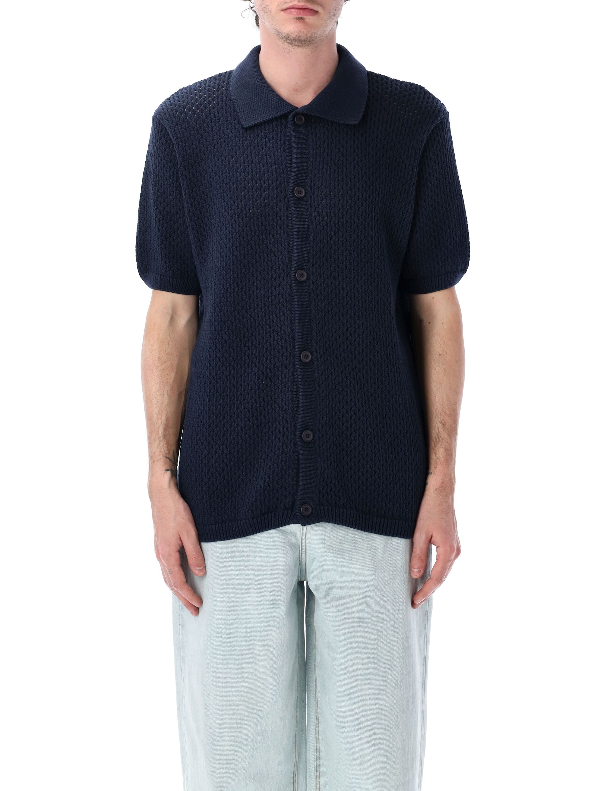 ARTE ANTWERP Relaxed Fit Crochet Knit Button Shirt - Size L