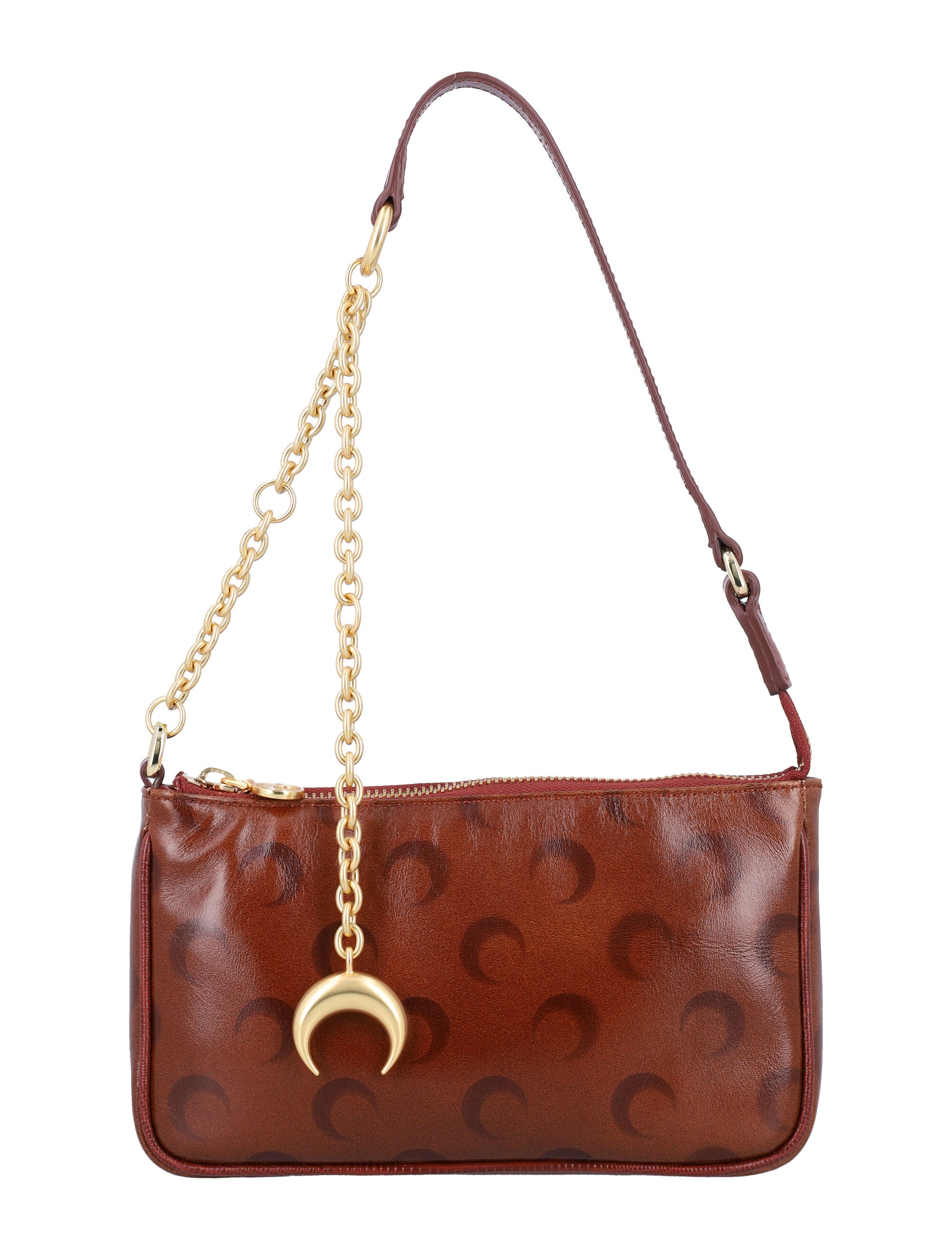 MARINE SERRE Mini Moon Print Leather Bag with Adjustable Strap