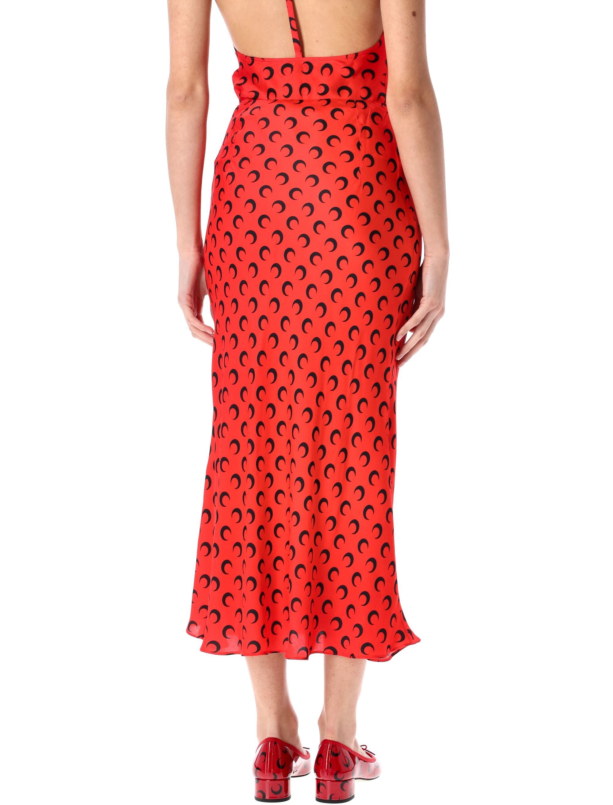 MARINE SERRE Flared Hem Moon Satin Midi Skirt - Size 36