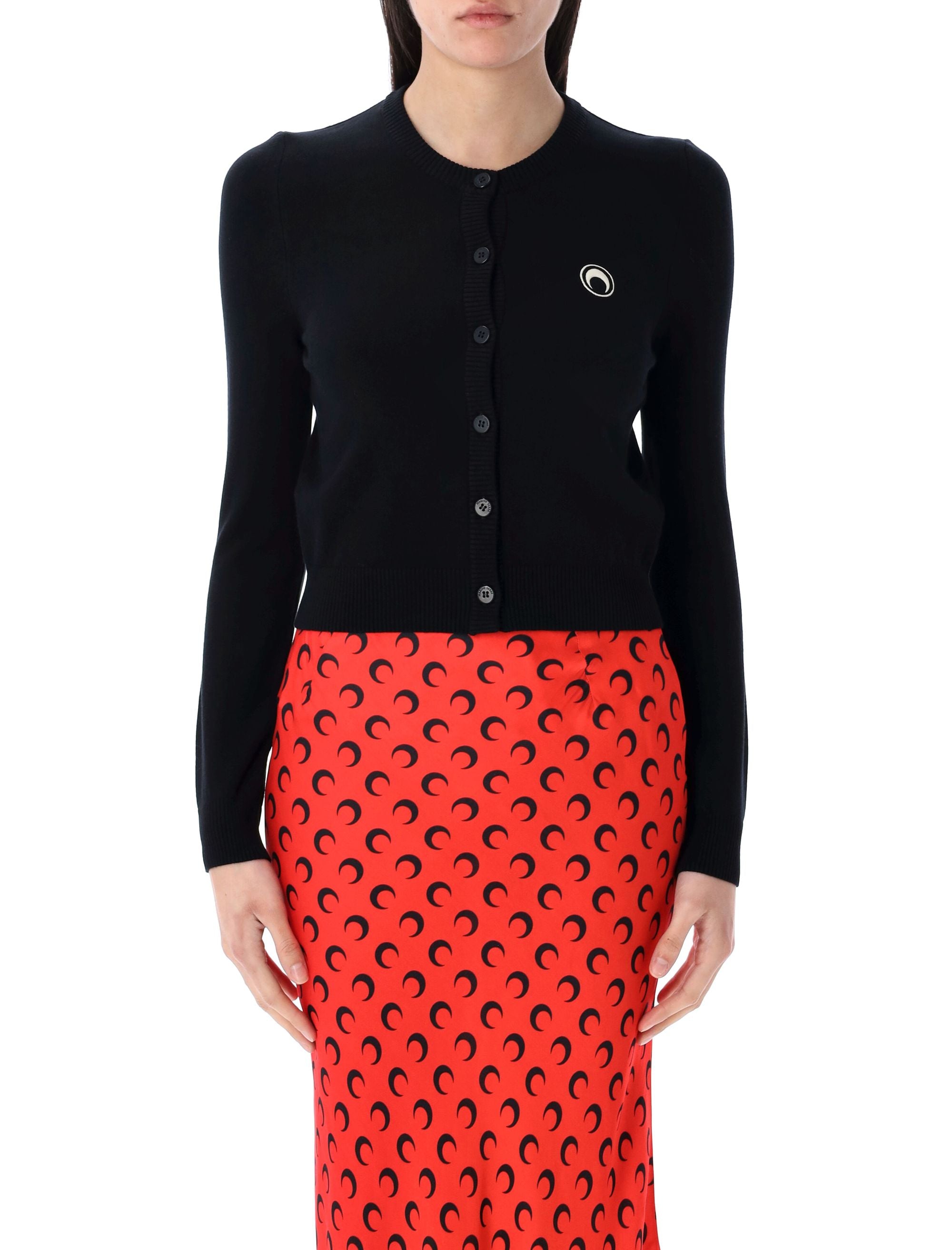 MARINE SERRE Fitted Stretch Viscose Cardigan